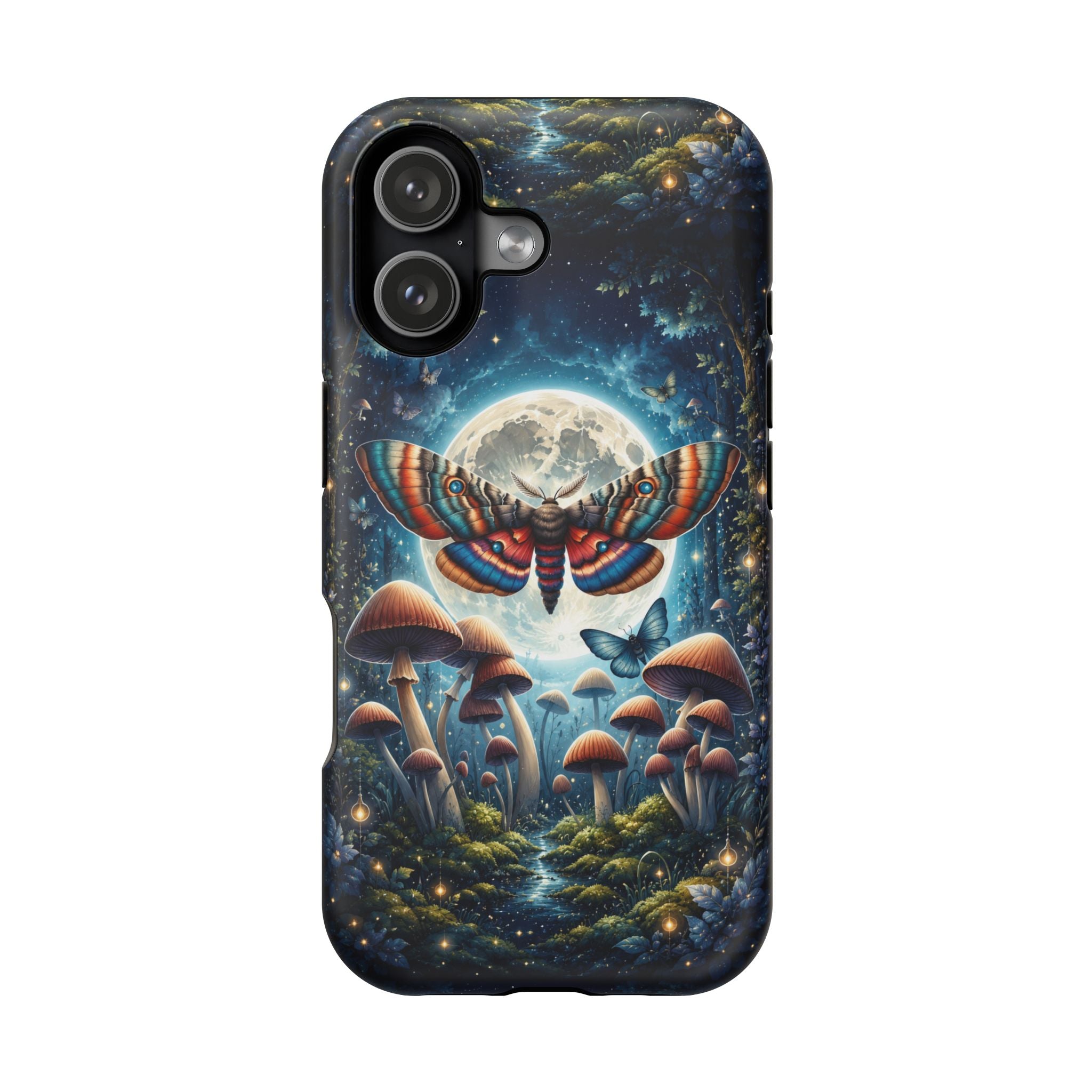 Mystic Moth Moon Phone Case – Whimsical MagSafe-Compatible Cover