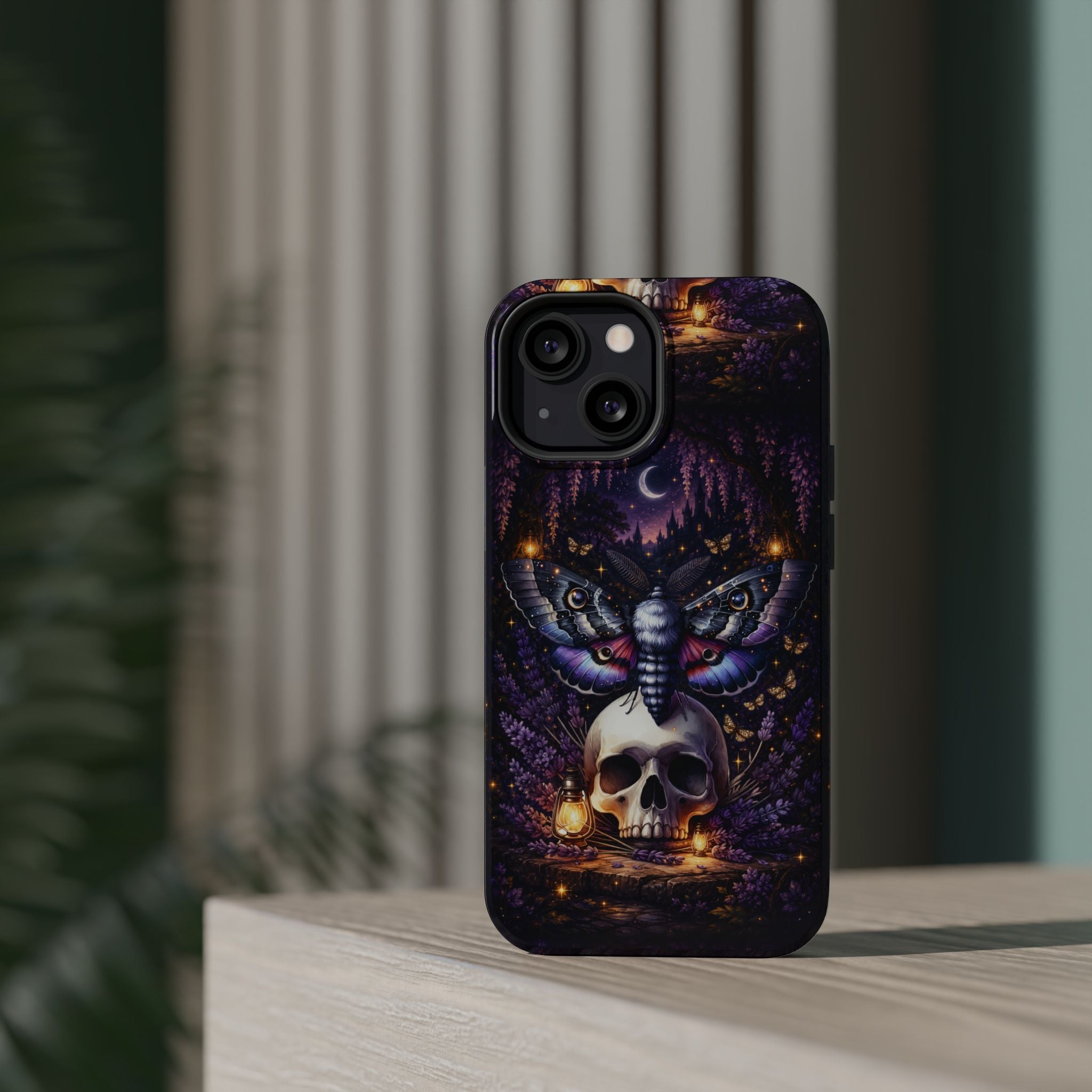 Moth & Skull Phone Case – Dark Mystical MagSafe-Compatible Cover