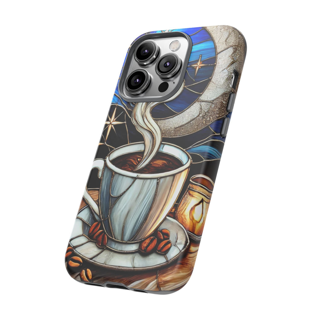 Stained Glass Coffee Phone Case – Cozy Artistic Design for Coffee Lovers