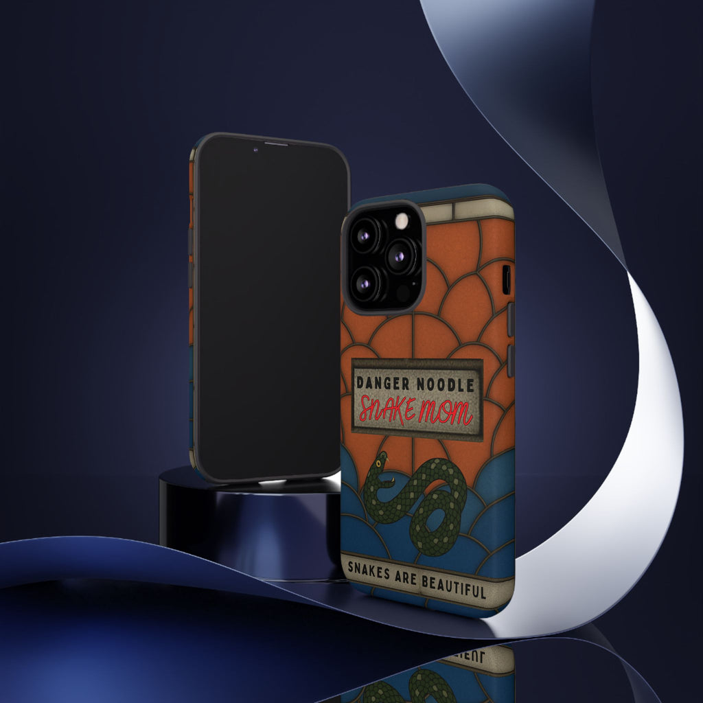 Danger Noodle Snake Mom Phone Case | Snakes Are Beautiful |Stained Glass Snake Art | Funny Snake Lover Gift |  Reptile Mom Phone Cover