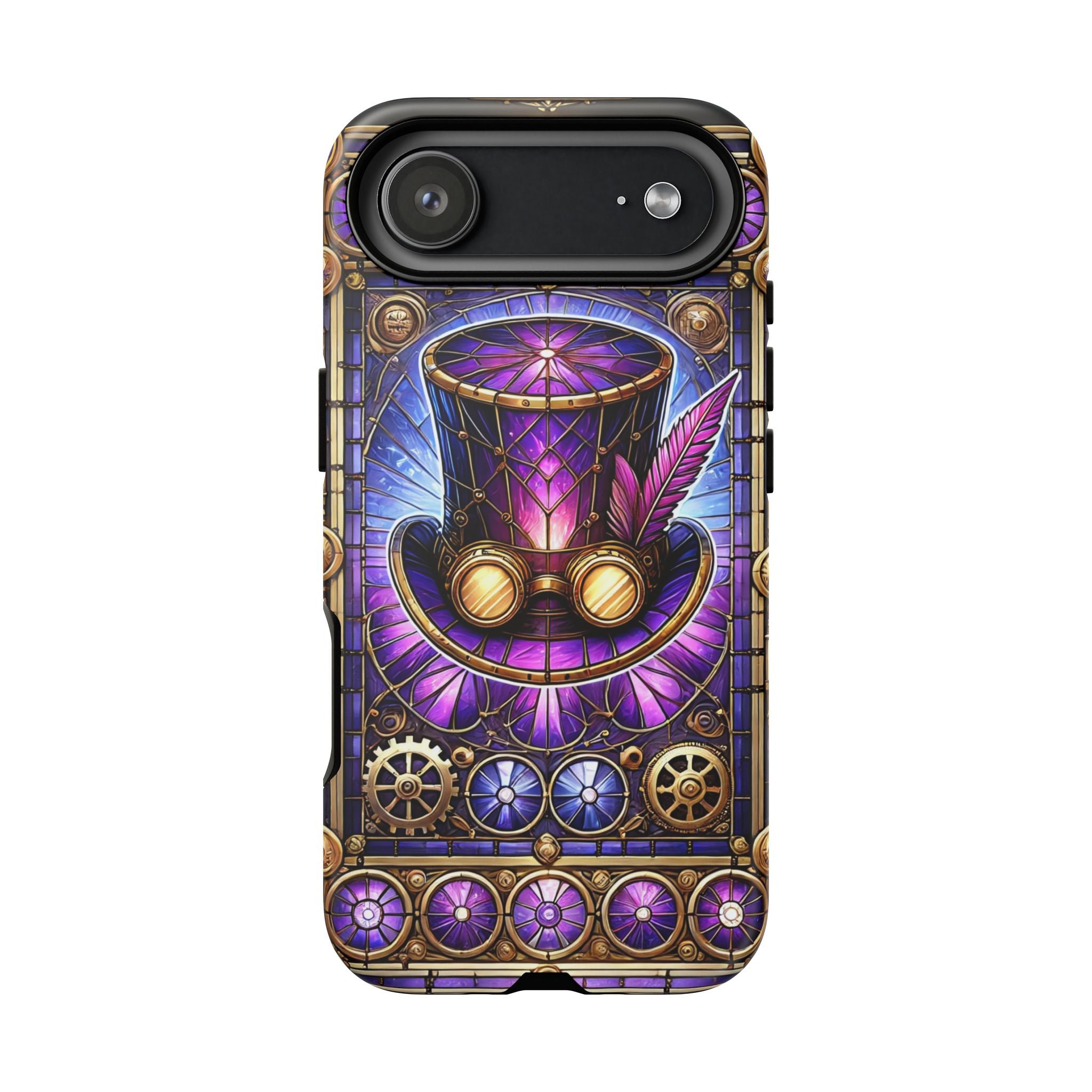 Stained Glass Steampunk iPhone Case – 3D Full-Wrap Protective Phone Cover With TPU Liner