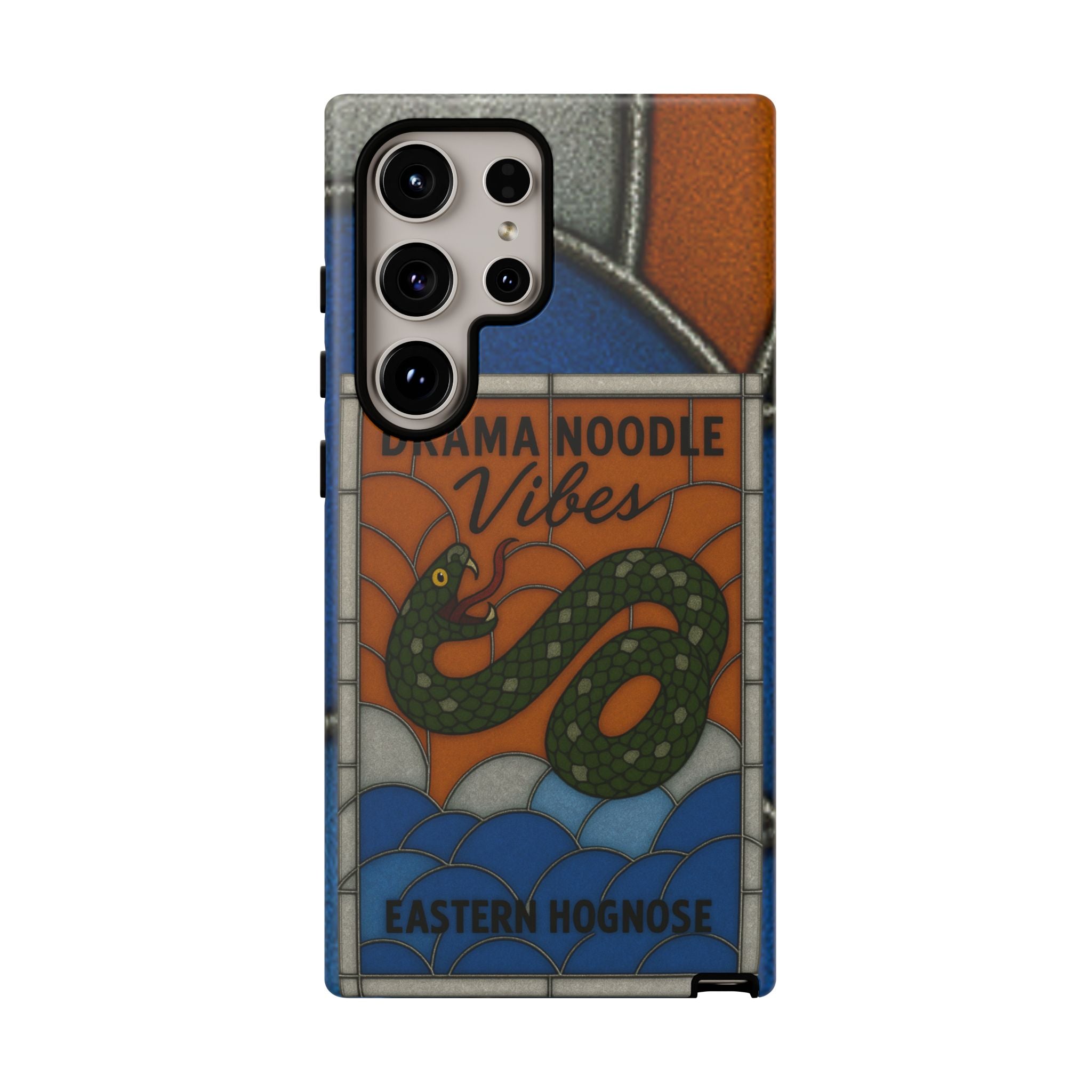 Stained Glass Snake Phone Case – Vibrant Drama Noodle Aesthetic Cover