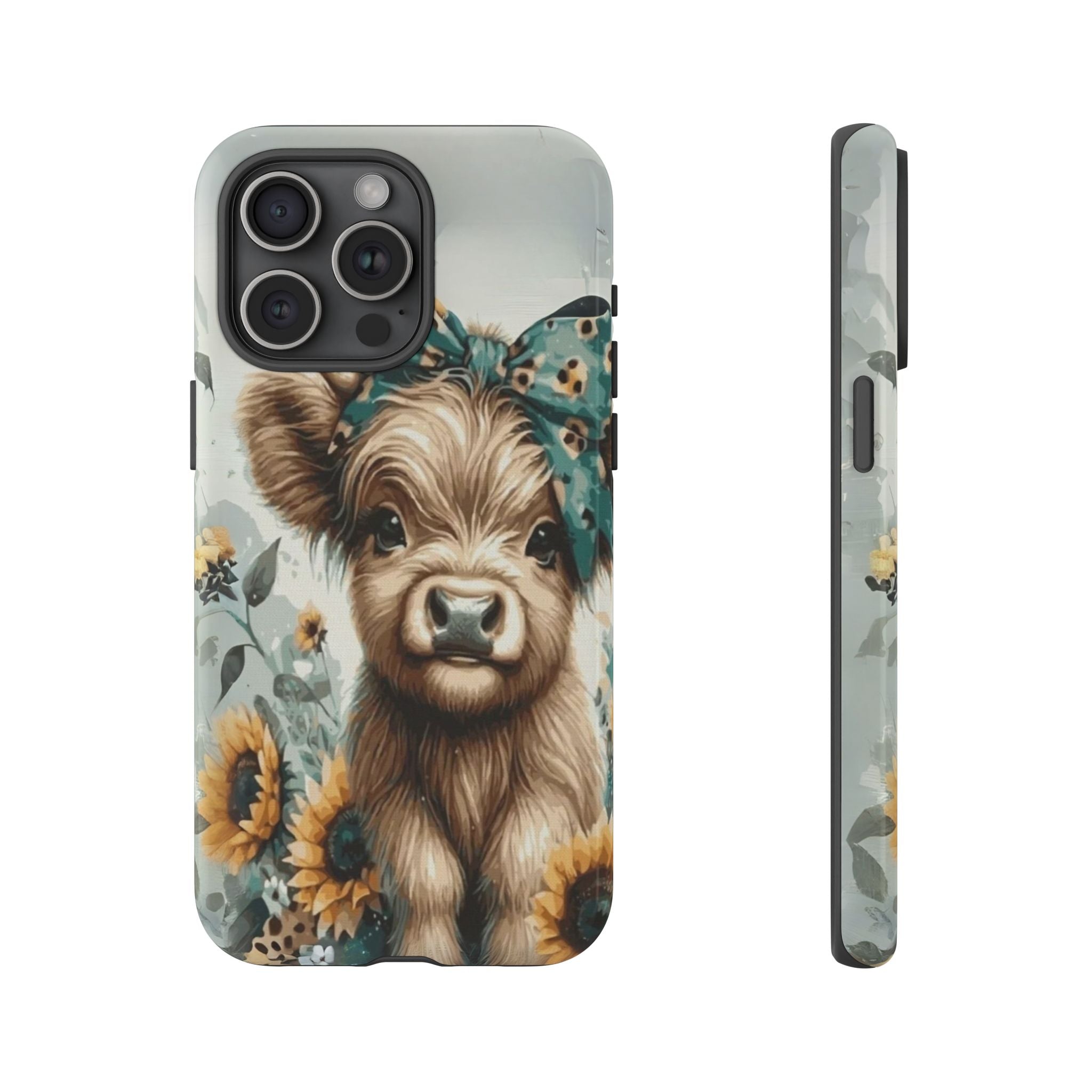 Adorable Cow Phone Case – Floral Farmhouse Design, Cute Animal Lover Gift
