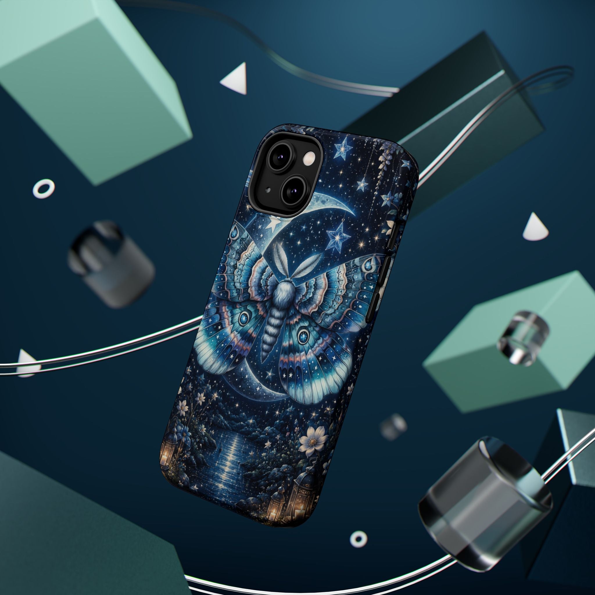 Mystic Moth Moon Phone Case – Night Sky MagSafe-Compatible Cover