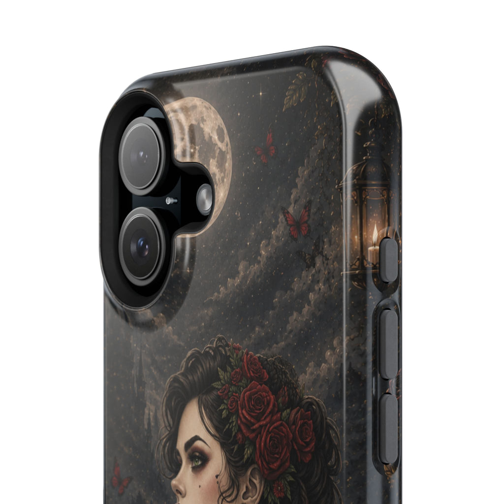 Gothic Rose Portrait Phone Case – Dark Romance MagSafe-Compatible Cover