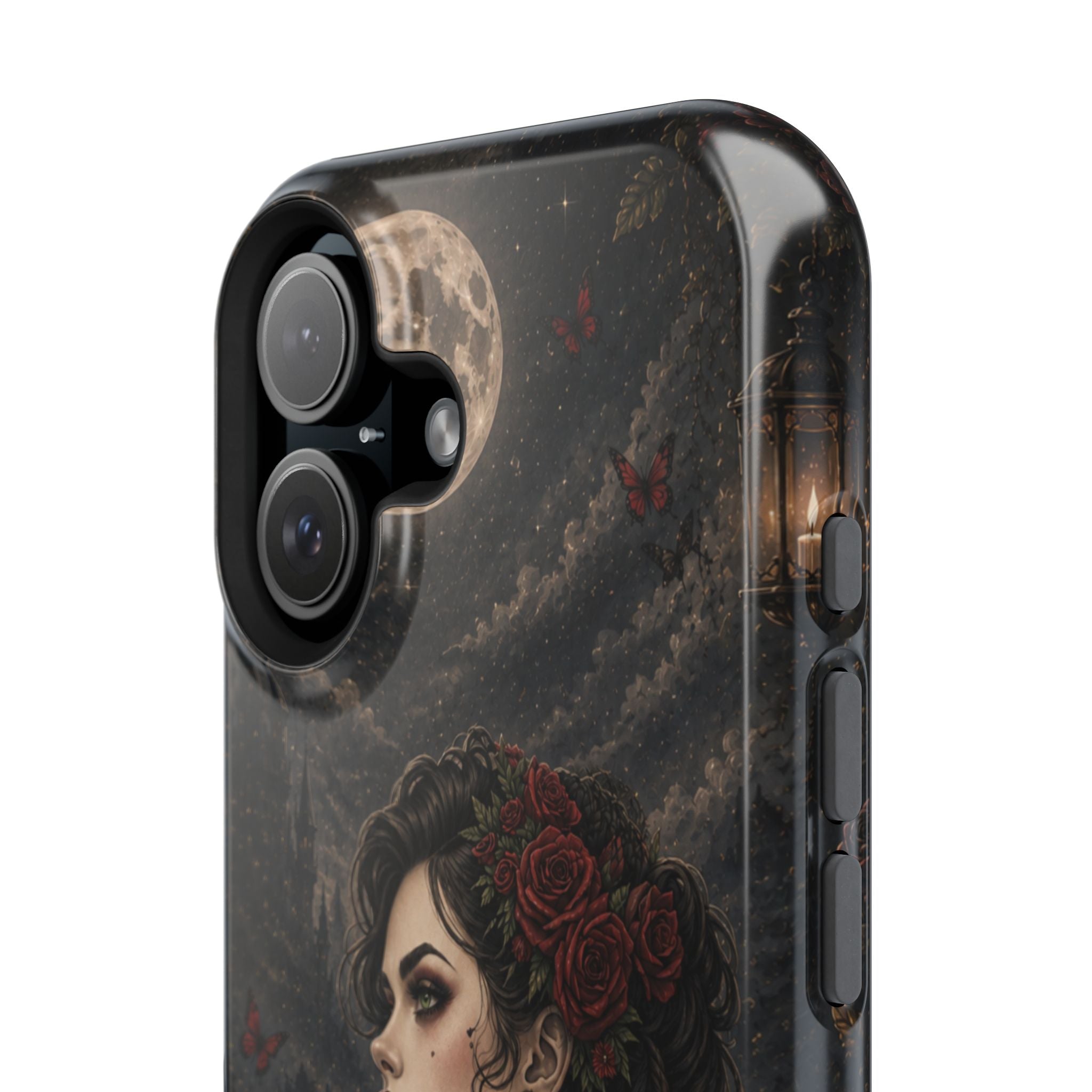 Gothic Rose Portrait Phone Case – Dark Romance MagSafe-Compatible Cover