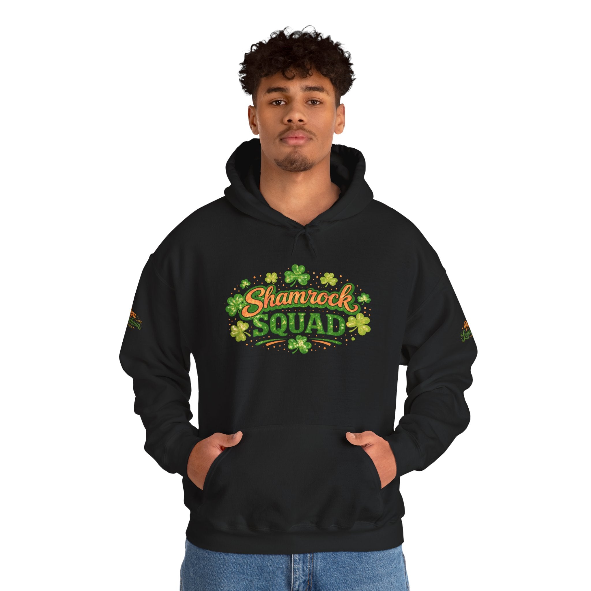 Papa Leprechaun Shamrock Squad Hoodie — St. Patrick’s Day Green Clover Sweatshirt