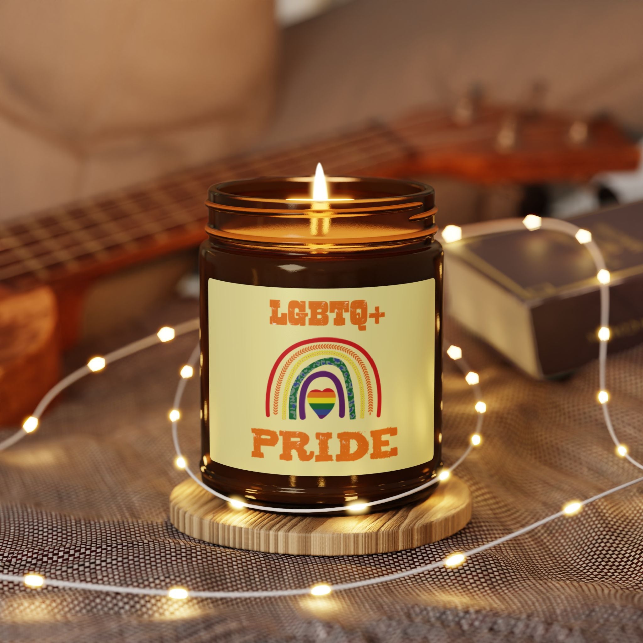 LGBTQ Pride Scented Soy Candle, Pride Month Celebration Gift From Daughter Son, Rainbow Pride Inclusive Statement Fathers Day Gift For Dad