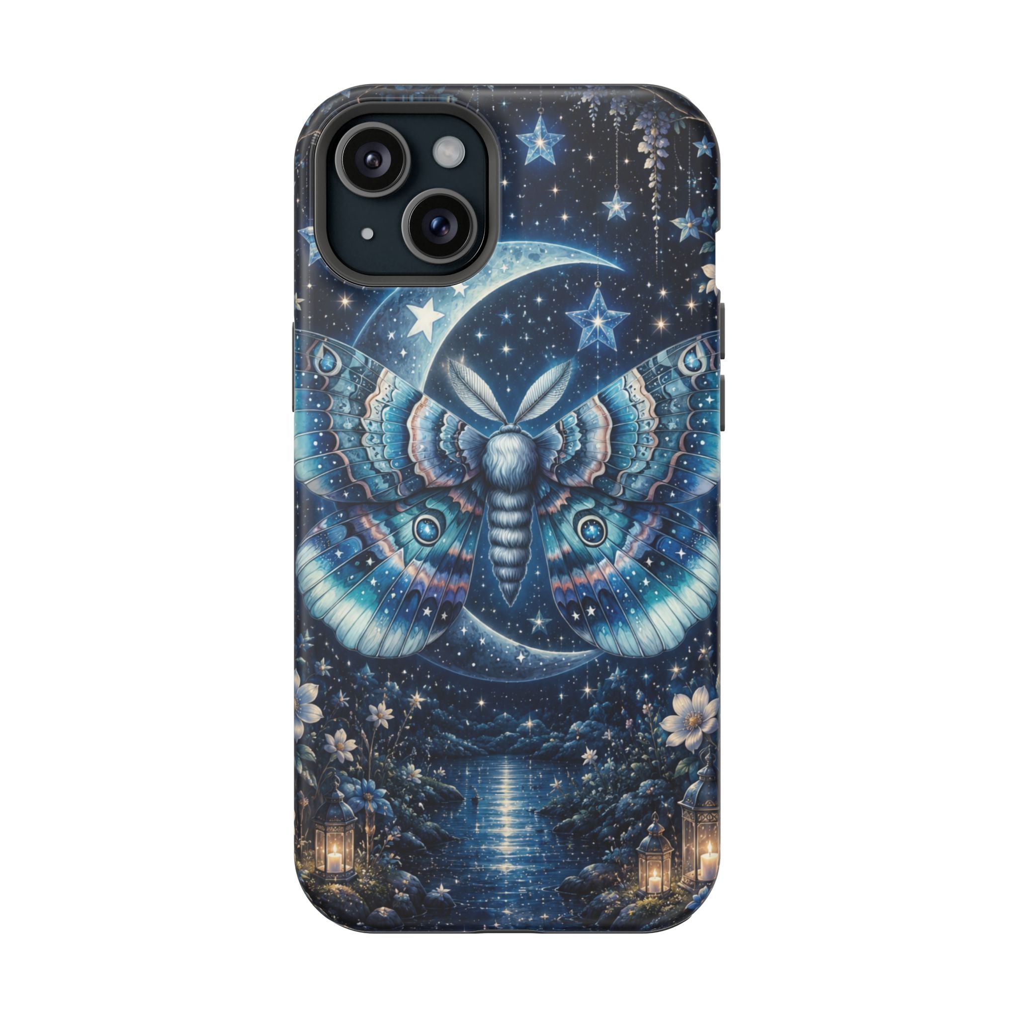 Mystic Moth Moon Phone Case – Night Sky MagSafe-Compatible Cover