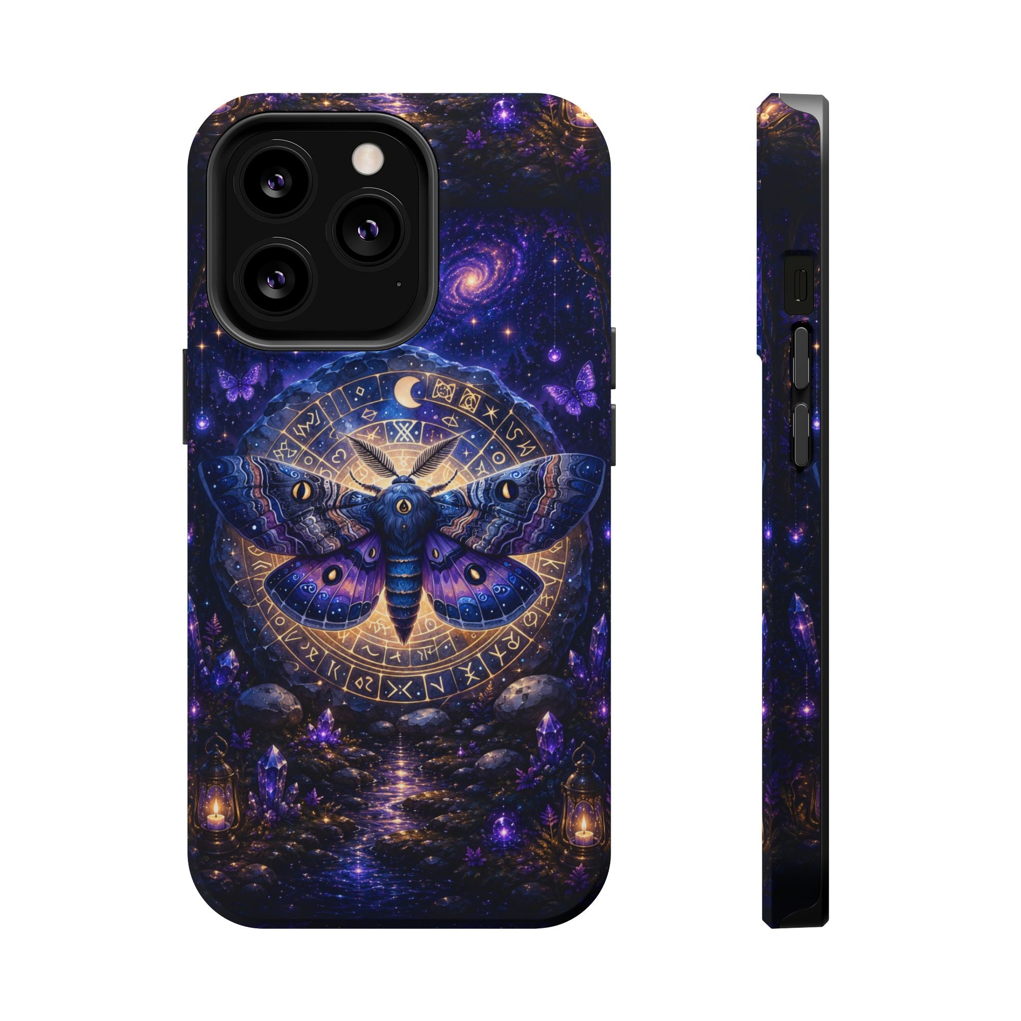 Astrological Moth Phone Case – Celestial MagSafe-Compatible Cover