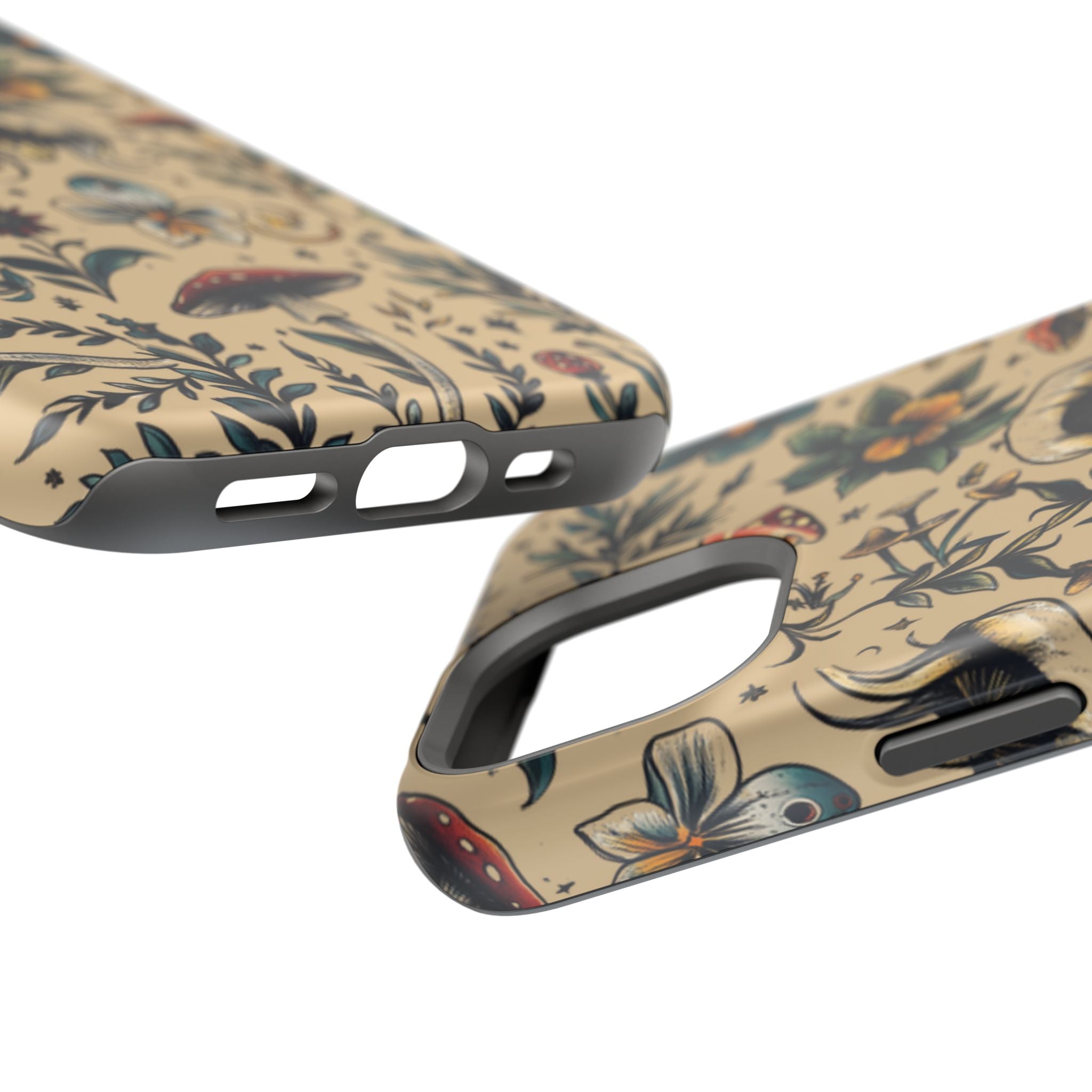 Vintage Botanical Mushroom Phone Case – MagSafe-Compatible Cover