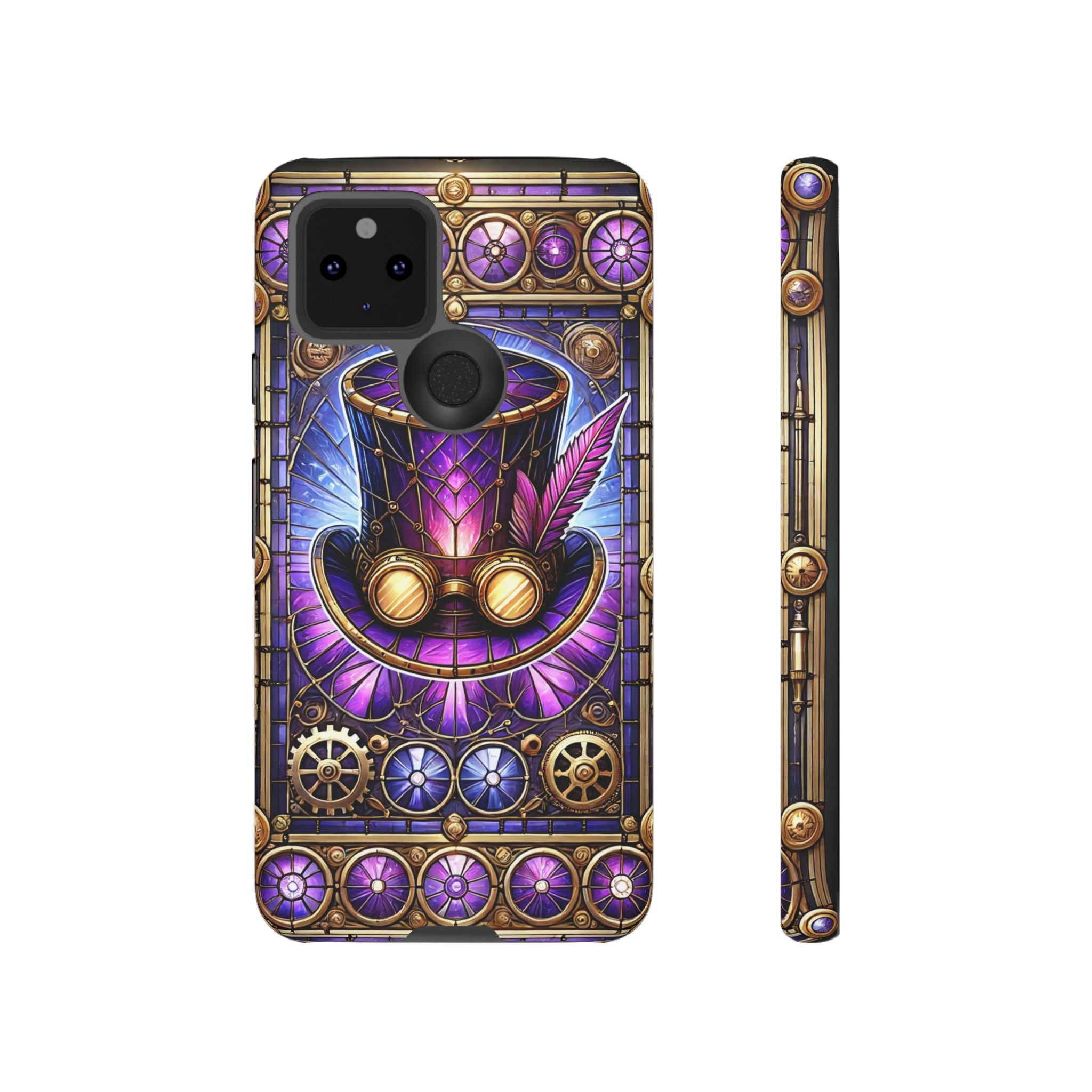 Stained Glass Steampunk Android Phone Case – 3D Full-Wrap Protective Cover with TPU Liner