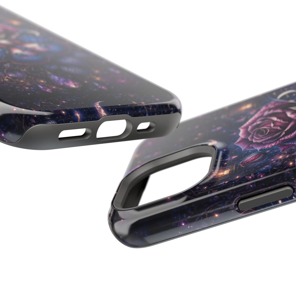 Mystical Rose & Moth Phone Case – Floral MagSafe-Compatible Cover
