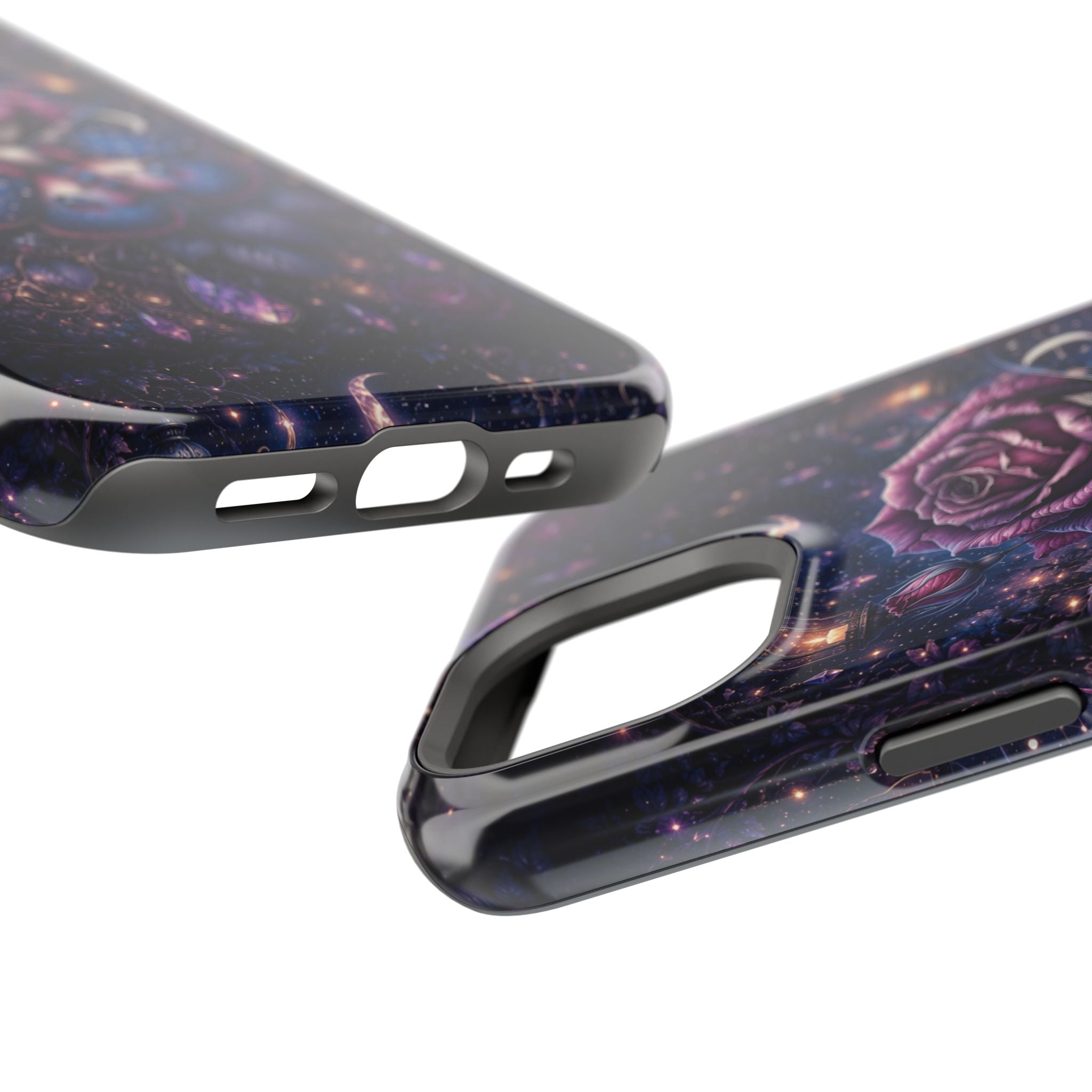 Mystical Rose & Moth Phone Case – Floral MagSafe-Compatible Cover