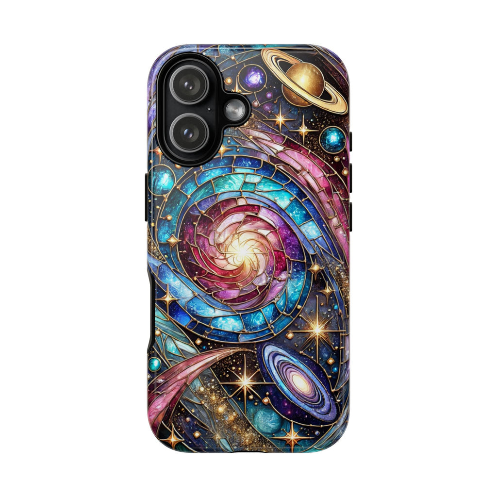 Galaxy Swirl Stained Glass Phone Case – Cosmic Celestial Cover