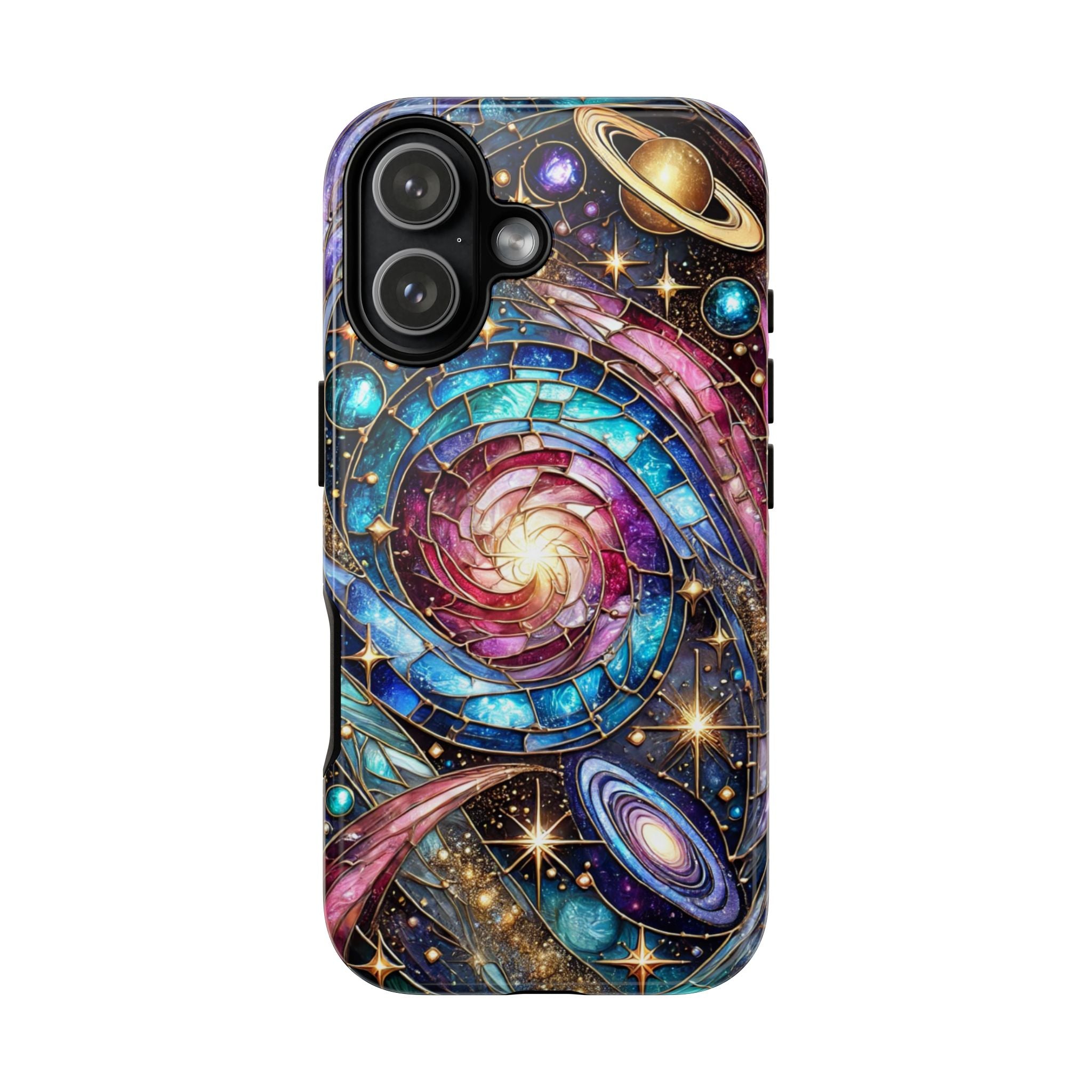 Galaxy Swirl Stained Glass Phone Case – Cosmic Celestial Cover
