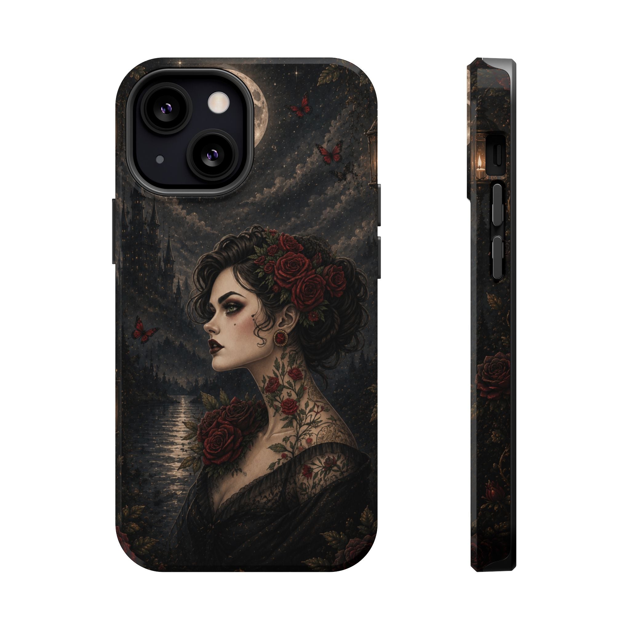 Gothic Rose Portrait Phone Case – Dark Romance MagSafe-Compatible Cover