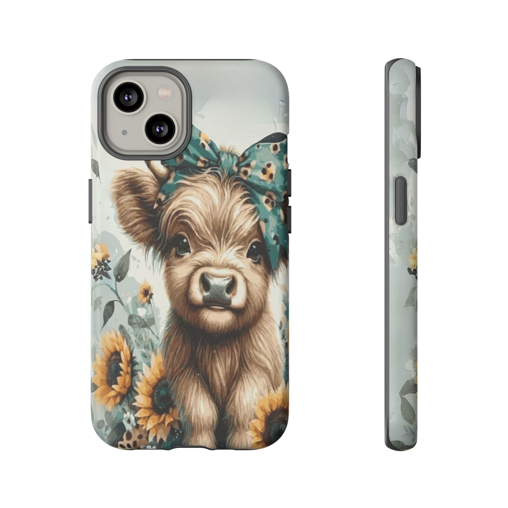 Adorable Cow Phone Case – Floral Farmhouse Design, Cute Animal Lover Gift