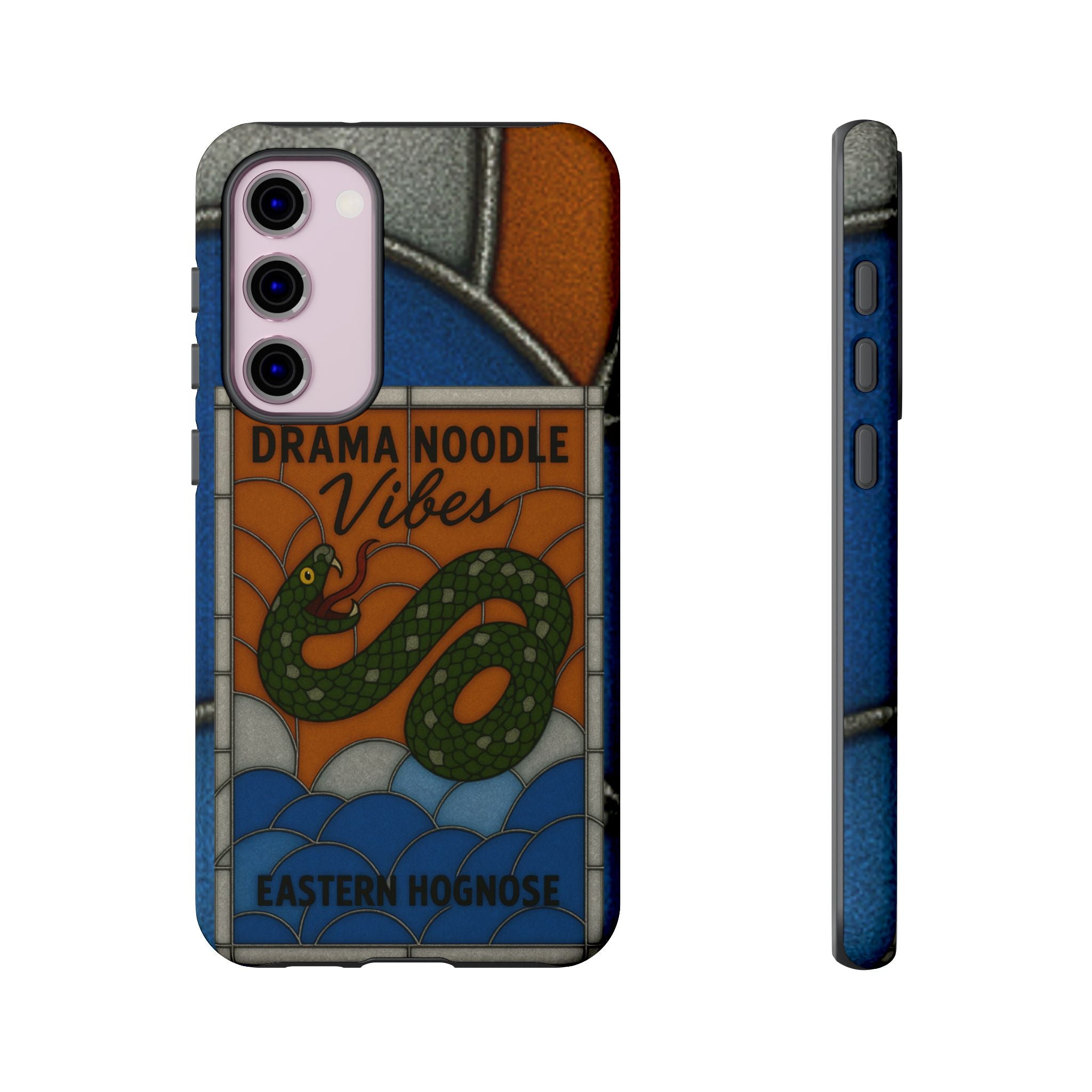 Stained Glass Snake Phone Case – Vibrant Drama Noodle Aesthetic Cover