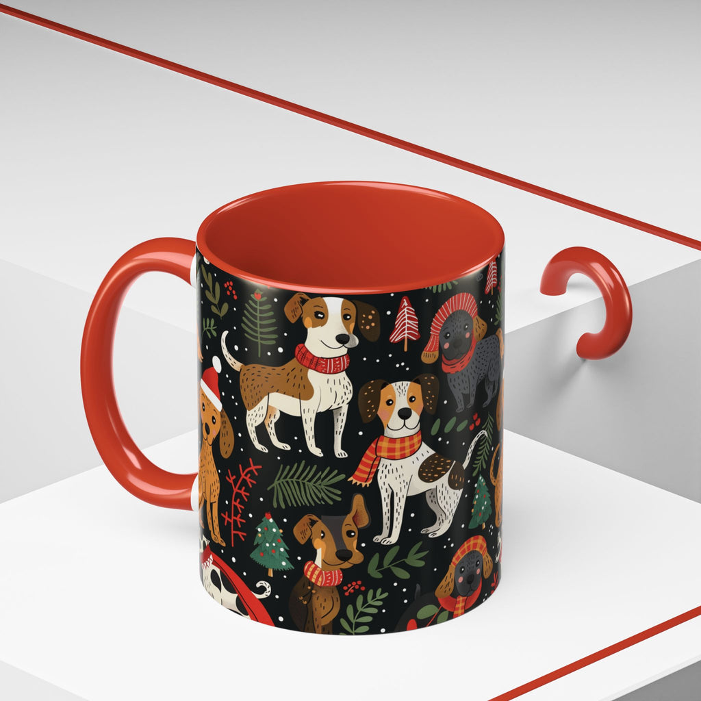 Holiday Dogs Coffee Mug — Festive Dachshund & Beagle Pattern (11/15oz)