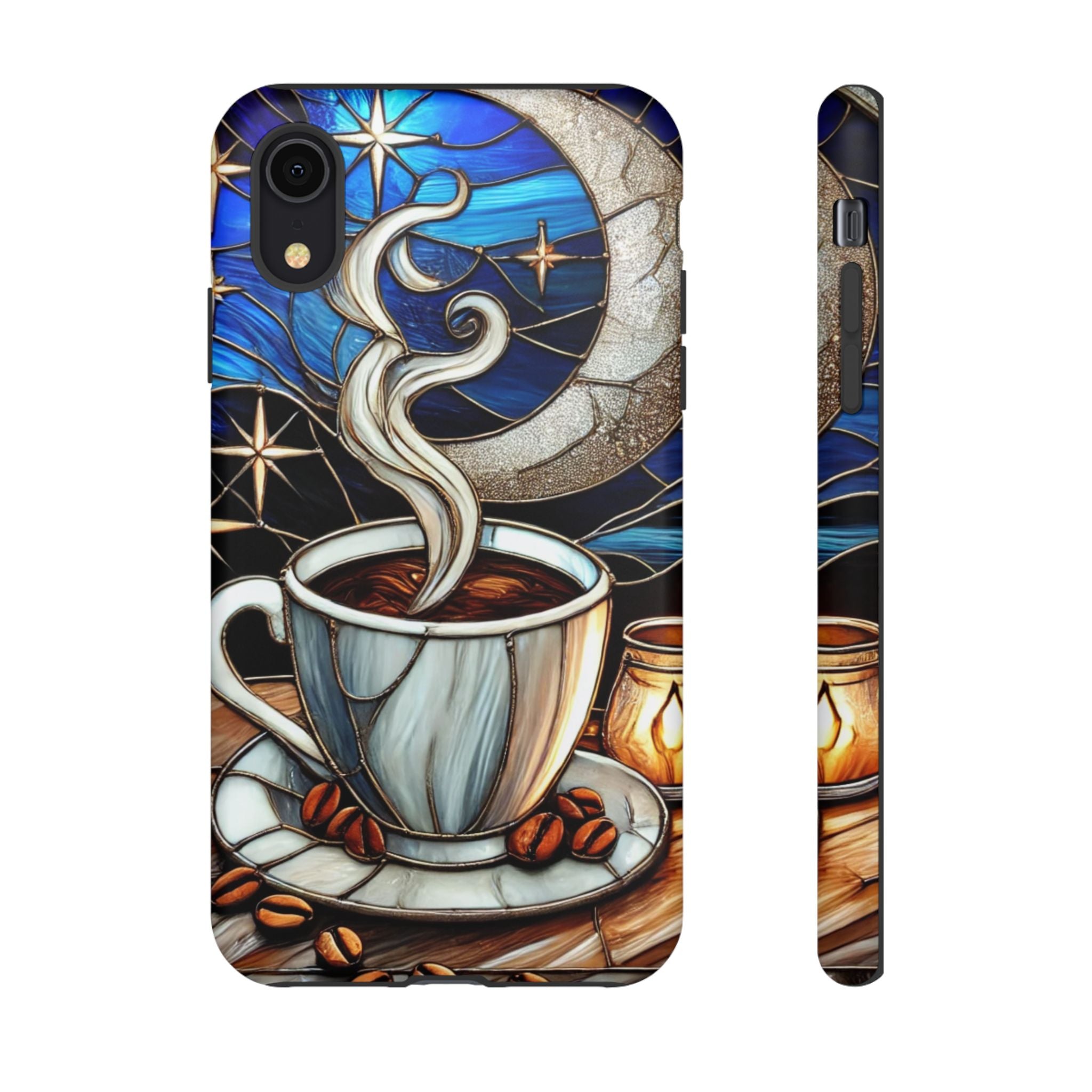 Stained Glass Coffee Phone Case – Cozy Artistic Design for Coffee Lovers