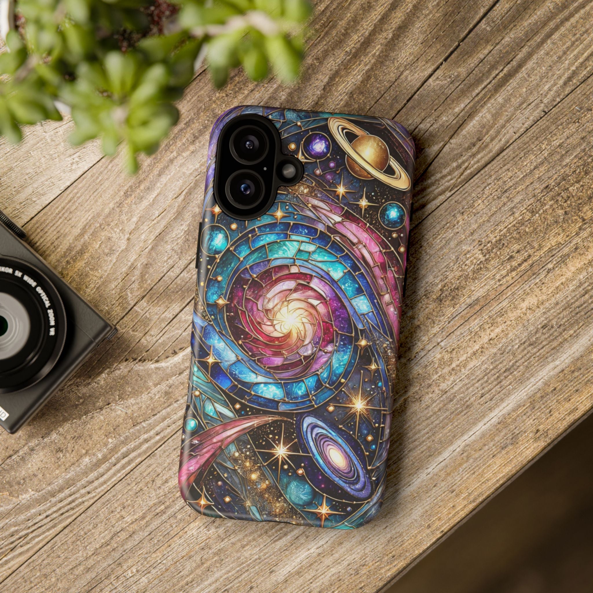 Stained Glass Celestial iPhone Case – Galaxy 3D Full-Wrap Protective Phone Cover