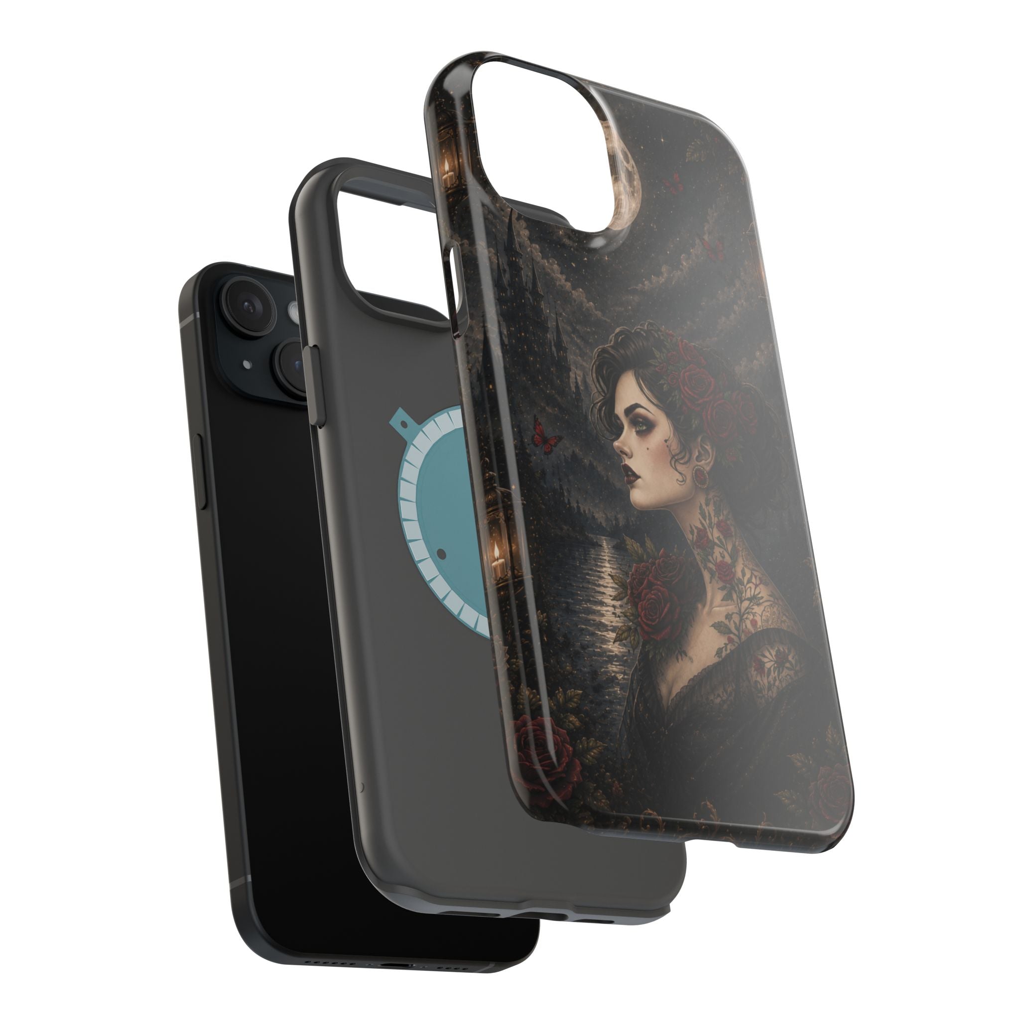 Gothic Rose Portrait Phone Case – Dark Romance MagSafe-Compatible Cover