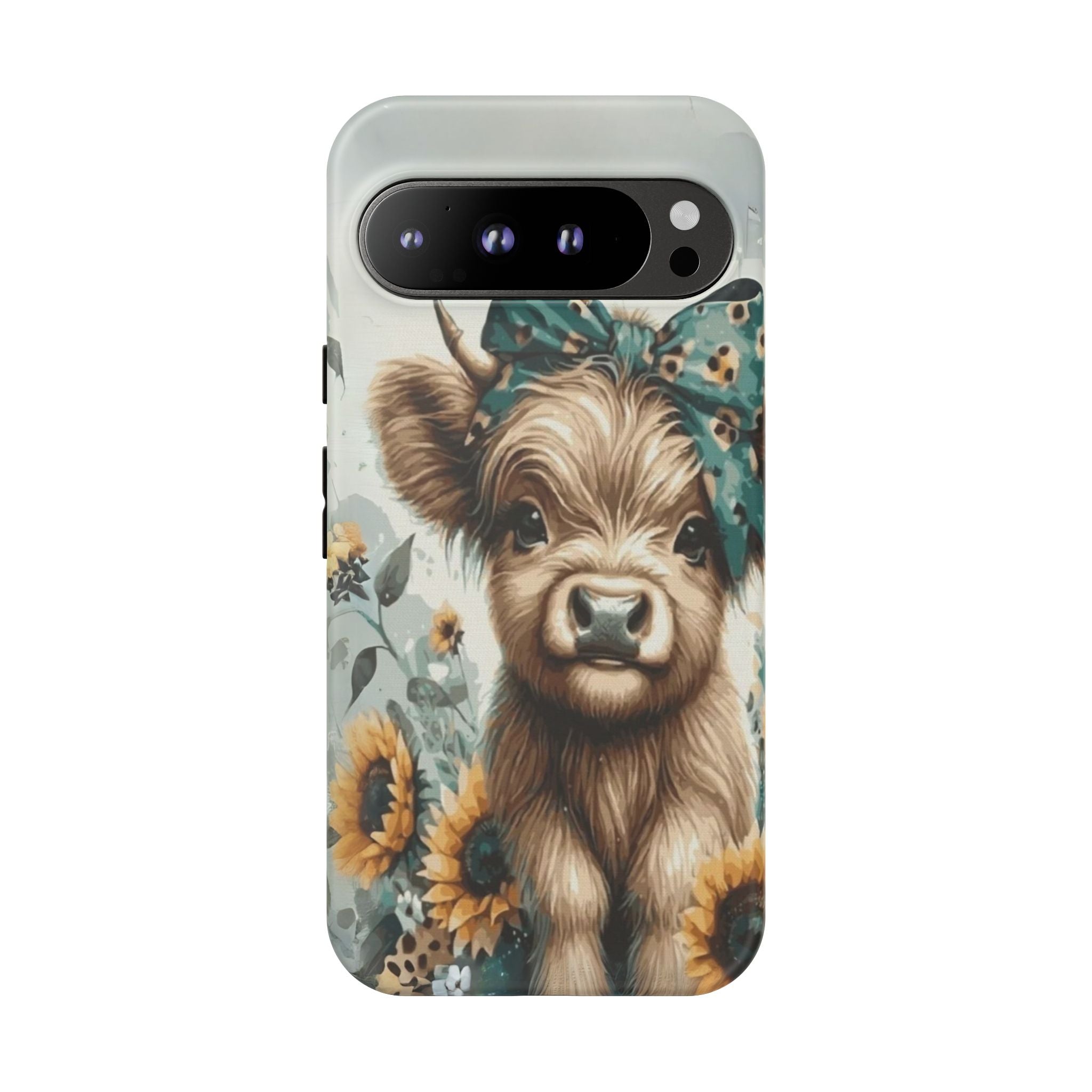 Adorable Cow Phone Case – Floral Farmhouse Design, Cute Animal Lover Gift