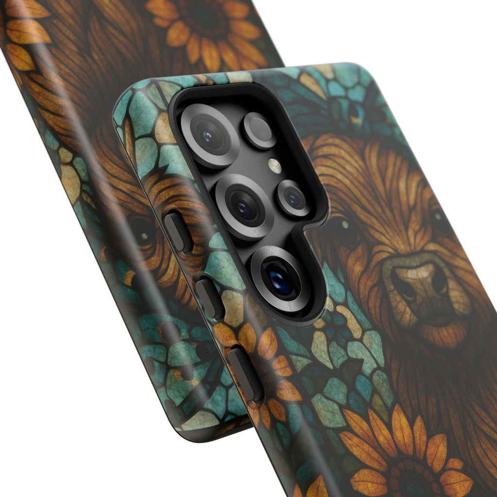 Stained Glass Baby Cow Phone Case – Sunflower Farmhouse Animal Design
