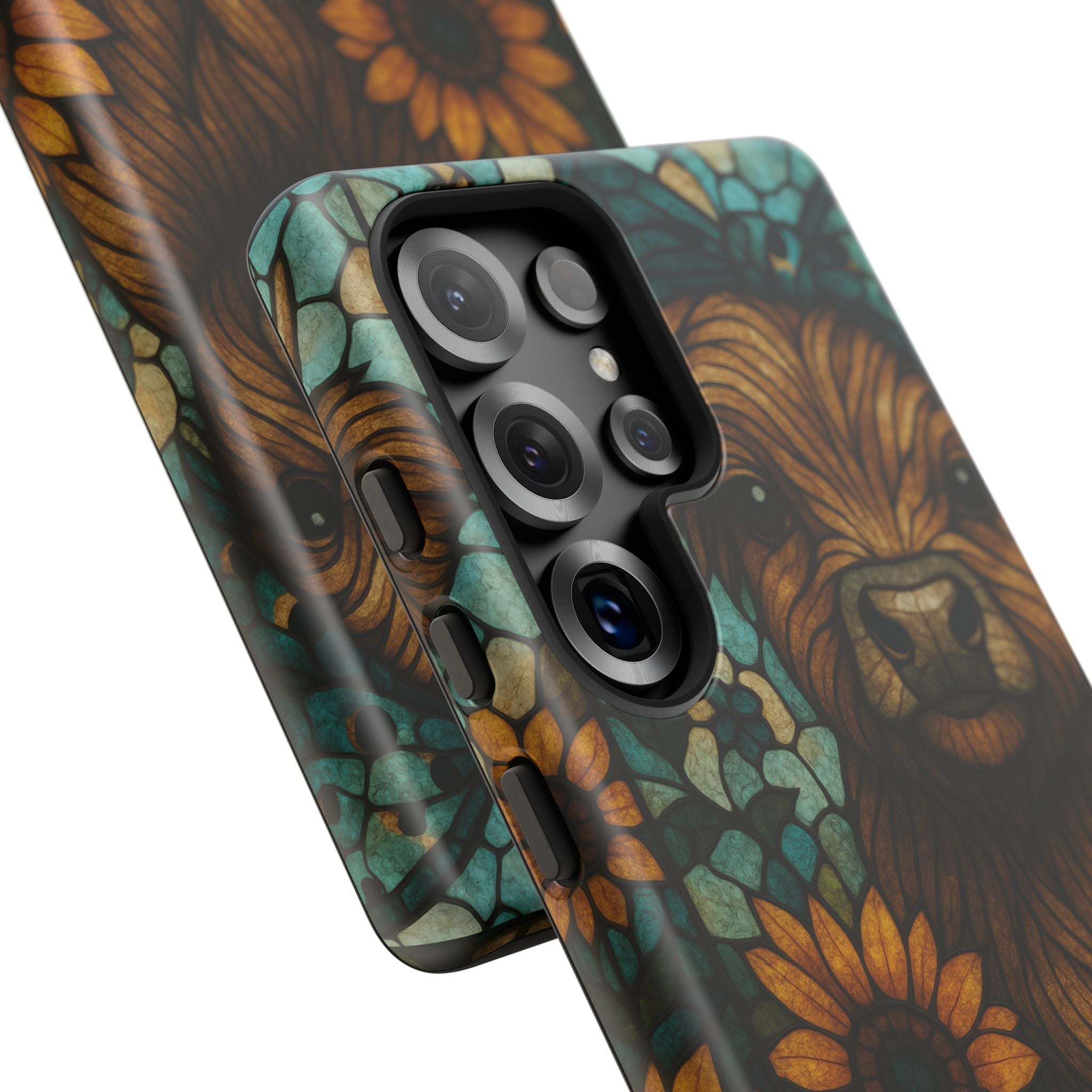 Stained Glass Baby Cow Phone Case – Sunflower Farmhouse Animal Design