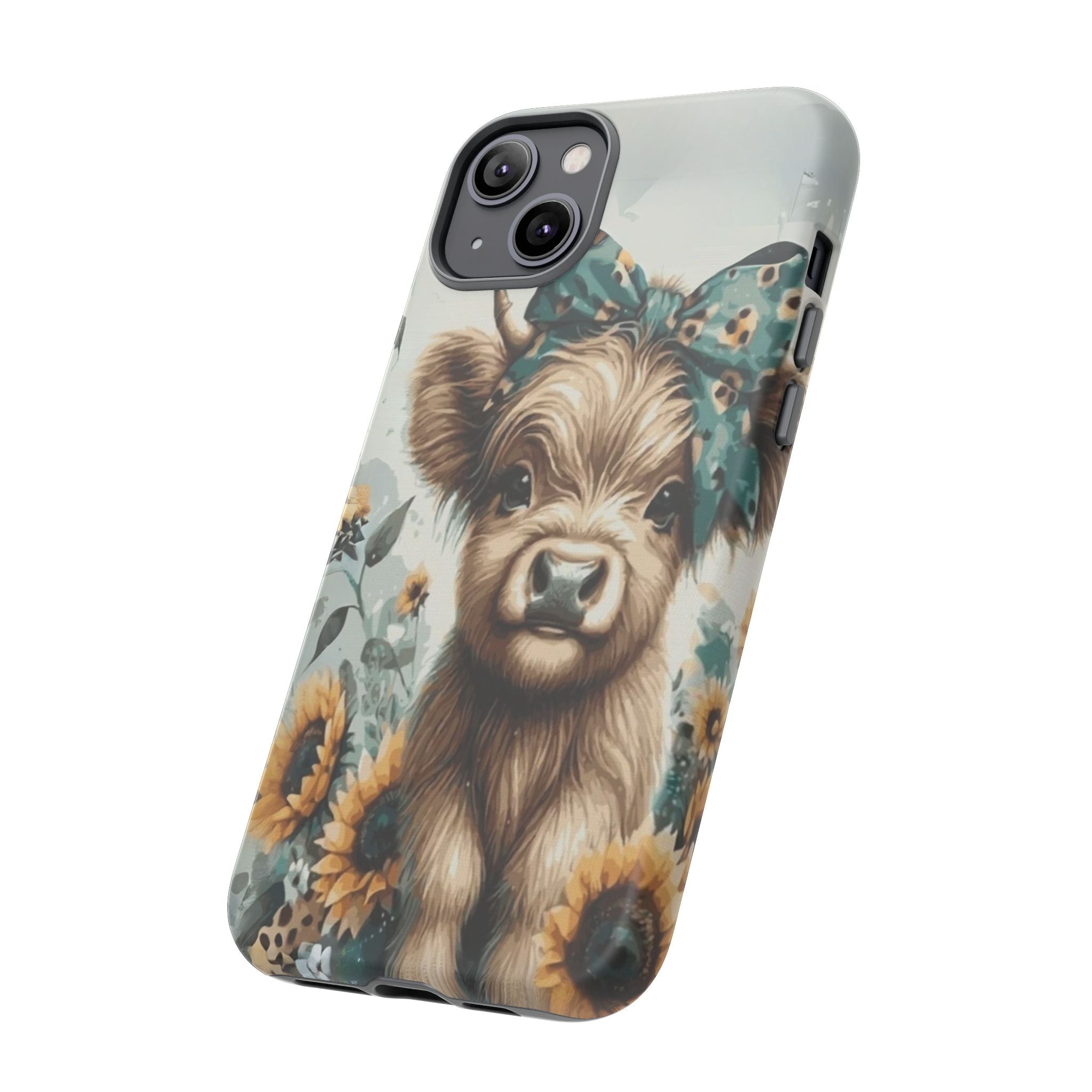 Adorable Cow Phone Case – Floral Farmhouse Design, Cute Animal Lover Gift