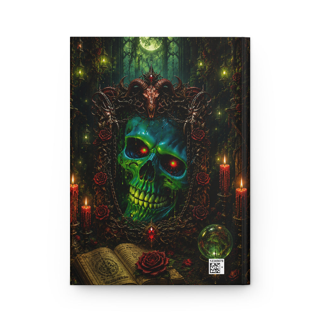 Personalized Gothic Skull Journal — Custom Name Dark Fantasy Hardcover Notebook | Lined Pages, Witchy Gift