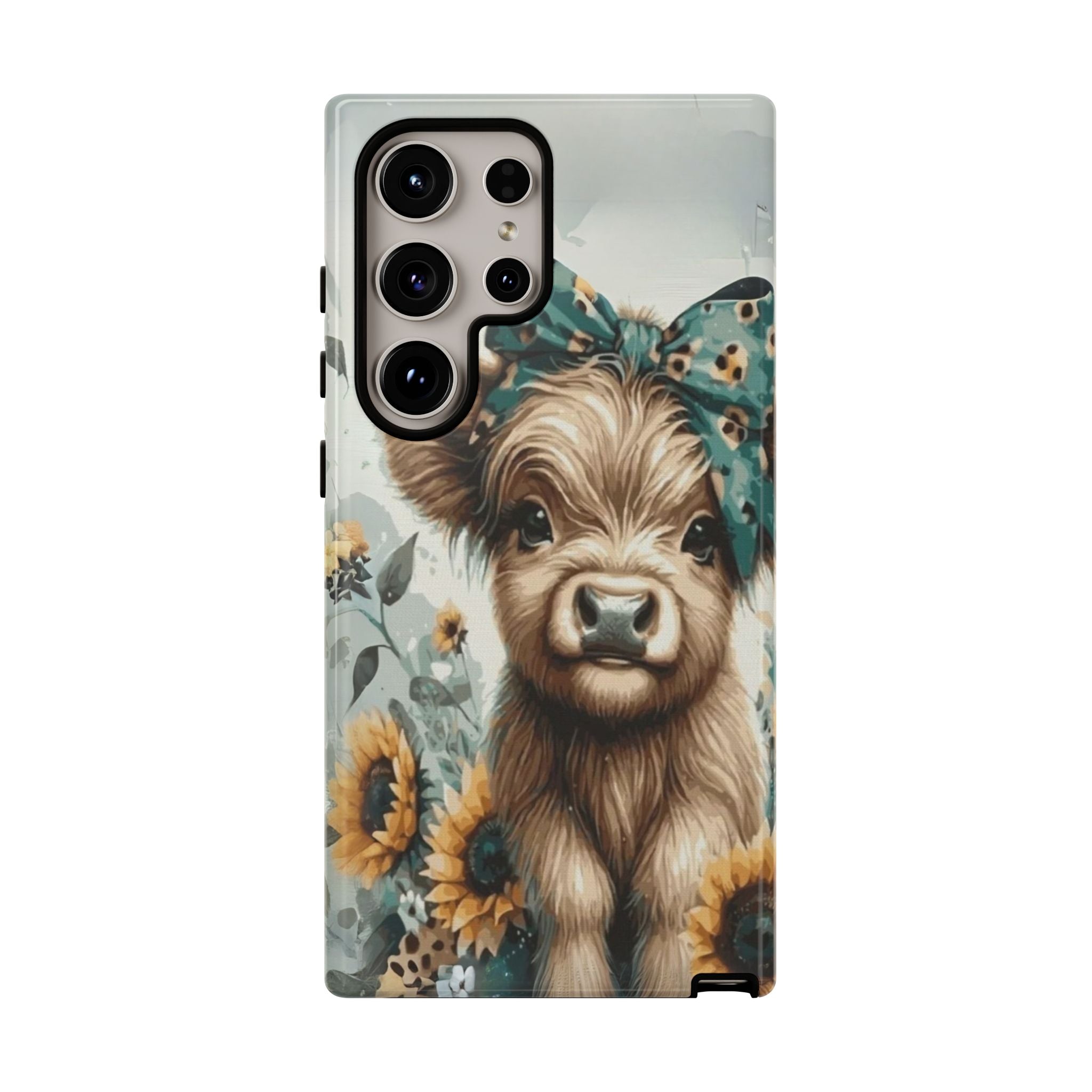 Adorable Cow Phone Case – Floral Farmhouse Design, Cute Animal Lover Gift