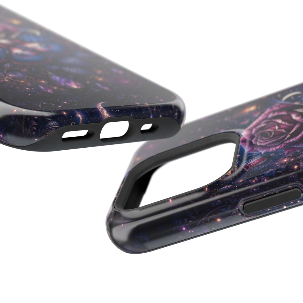 Mystical Rose & Moth Phone Case – Floral MagSafe-Compatible Cover