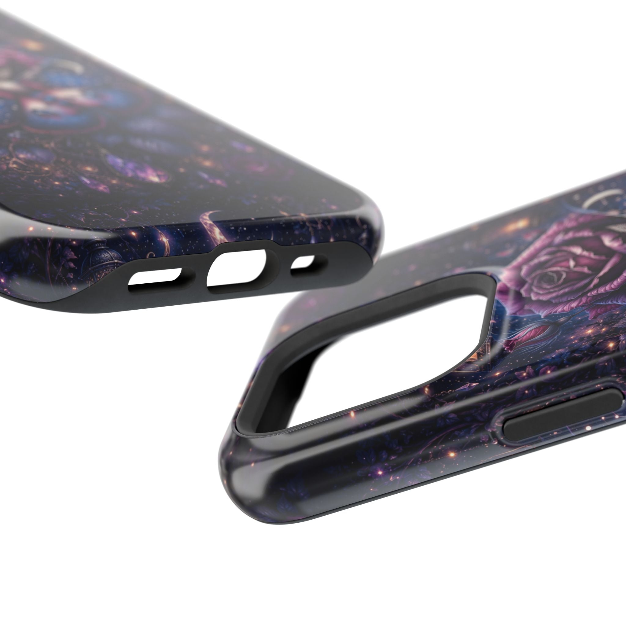 Mystical Rose & Moth Phone Case – Floral MagSafe-Compatible Cover