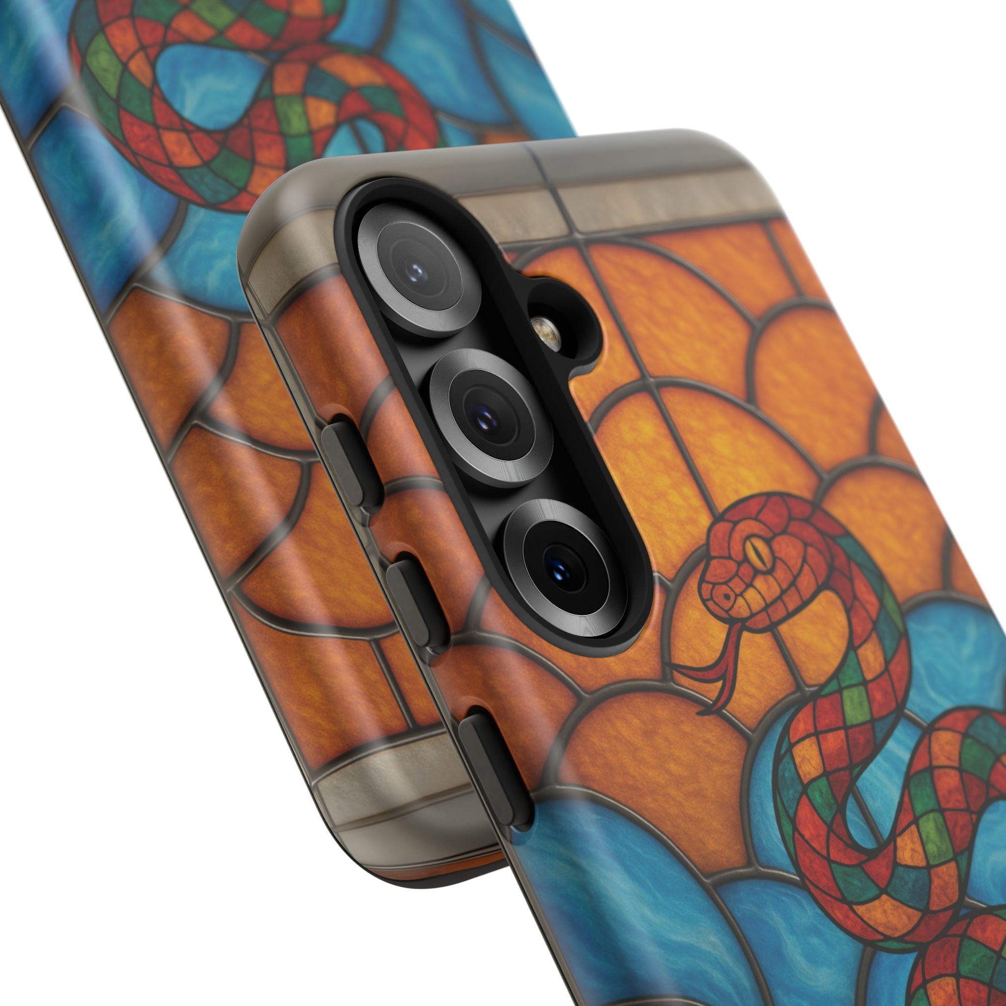 Snakes Are Beautiful Stained Glass Phone Case, Colorful Reptile Design Phone Cover, Nature Lovers Reptile Phone Case, Danger Noodle Case