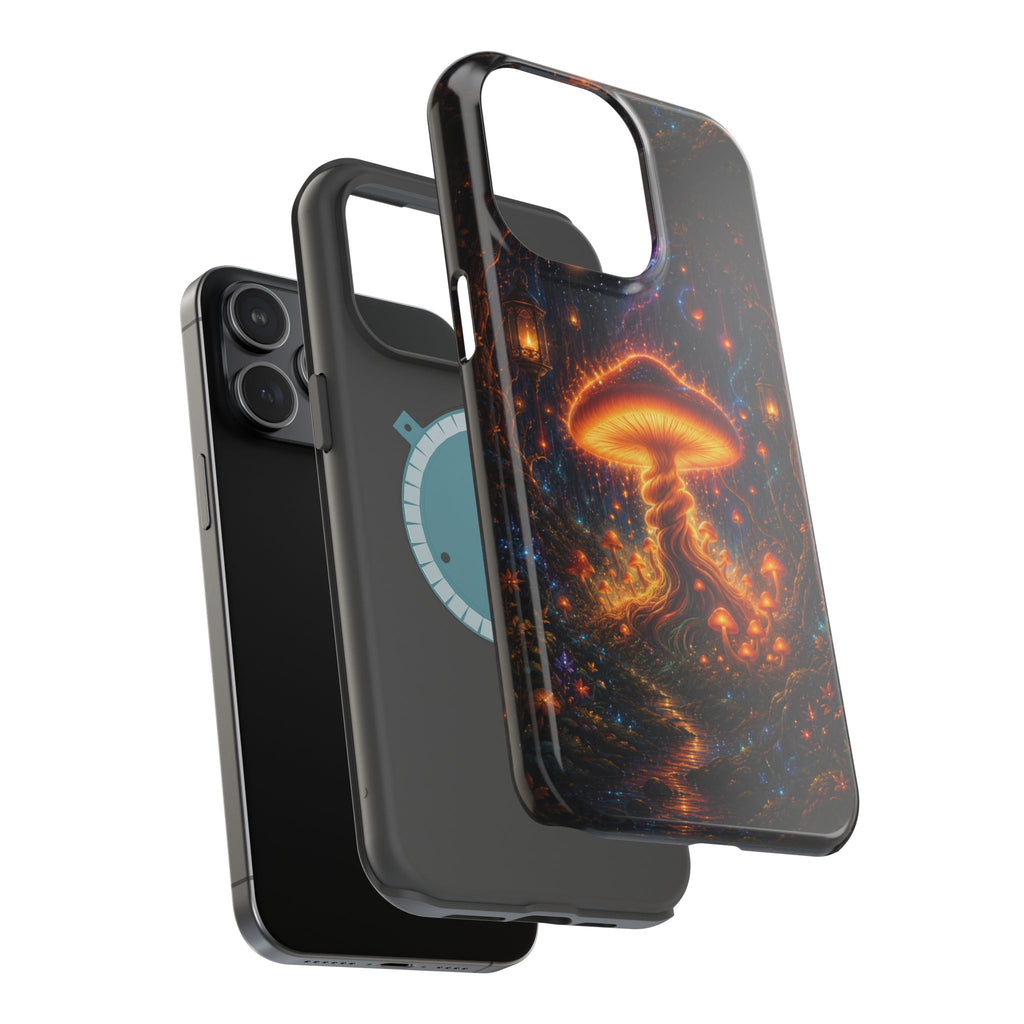 Psychedelic Glowing Mushroom Phone Case – MagSafe Galaxy Art Cover