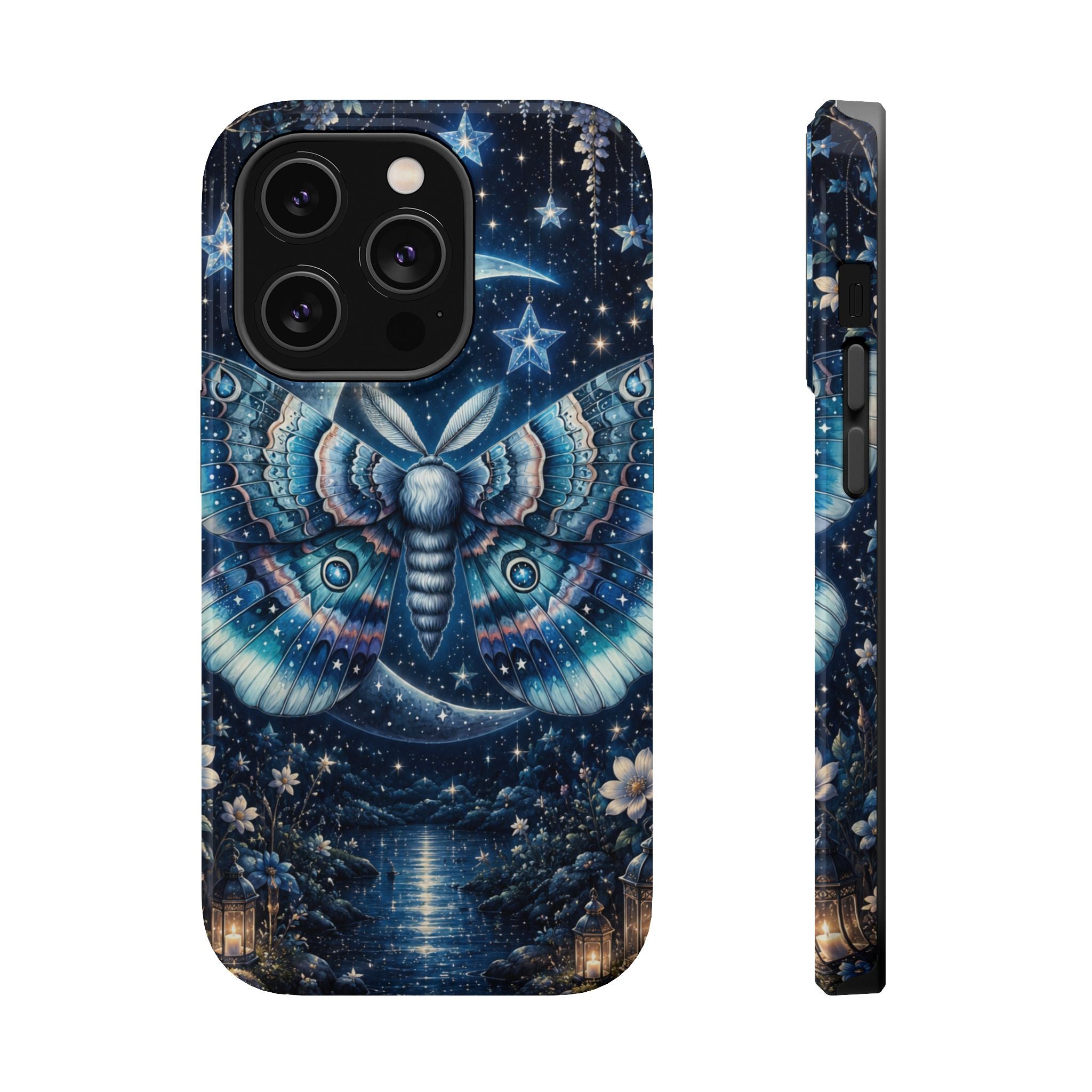 Mystic Moth Moon Phone Case – Night Sky MagSafe-Compatible Cover
