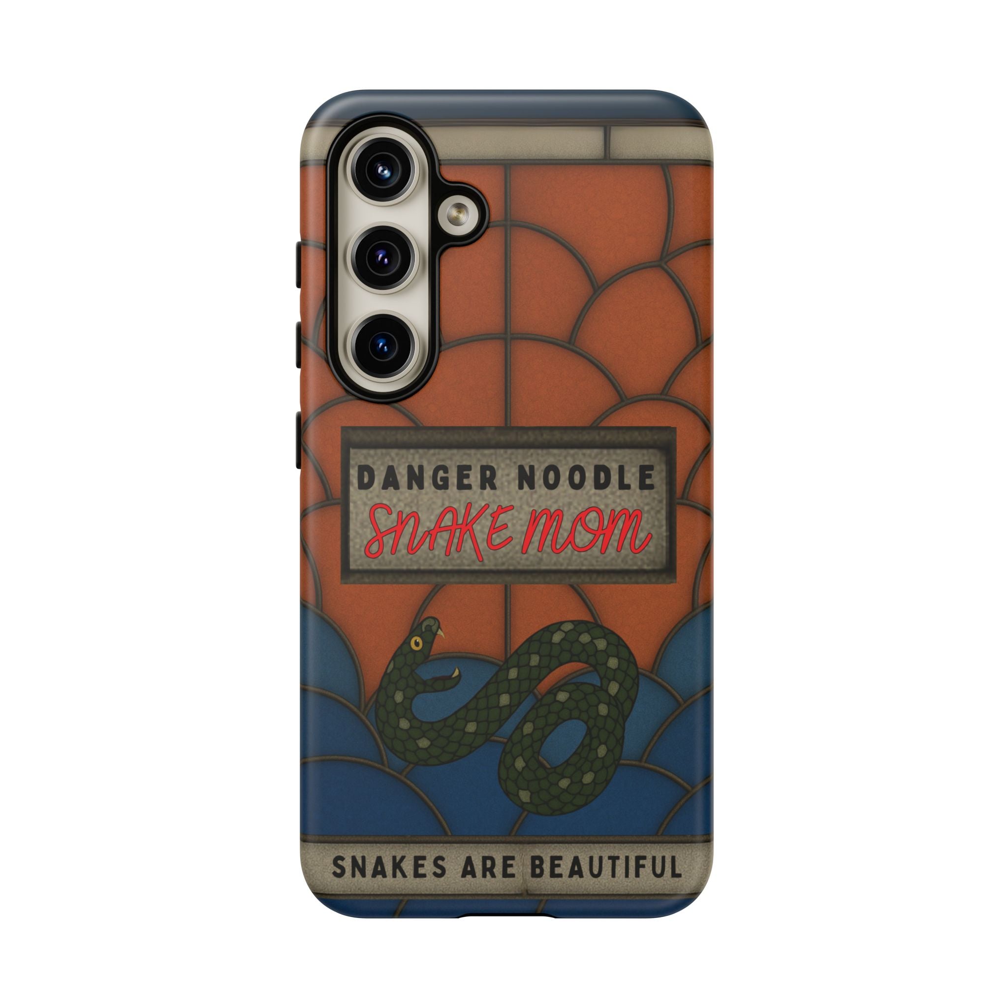 Danger Noodle Snake Mom Phone Case | Snakes Are Beautiful |Stained Glass Snake Art | Funny Snake Lover Gift |  Reptile Mom Phone Cover