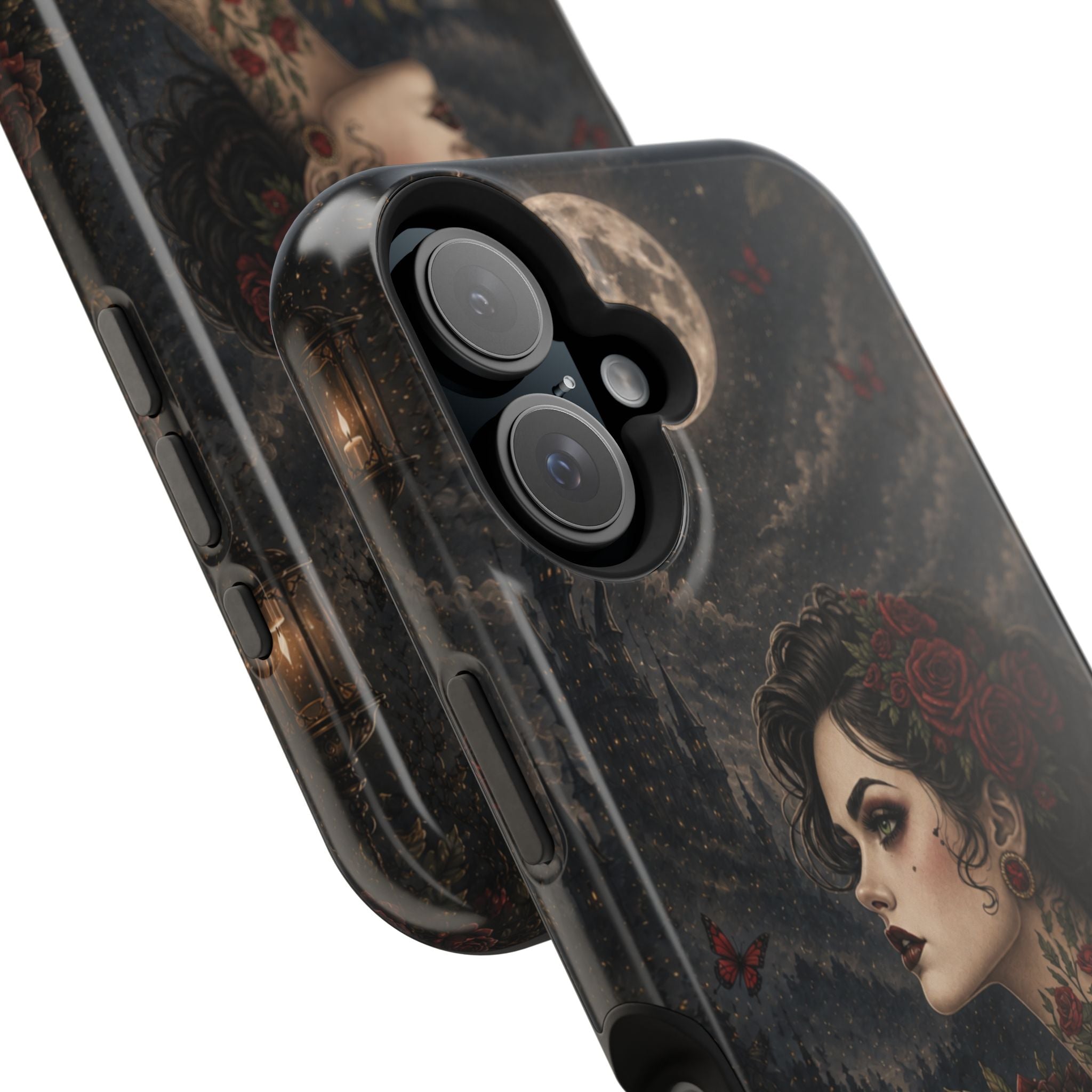 Gothic Rose Portrait Phone Case – Dark Romance MagSafe-Compatible Cover