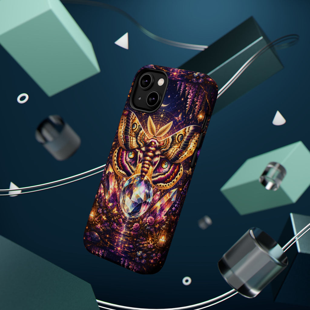 Mystic Moth Crystal Phone Case – Jewel-Toned MagSafe-Compatible Cover