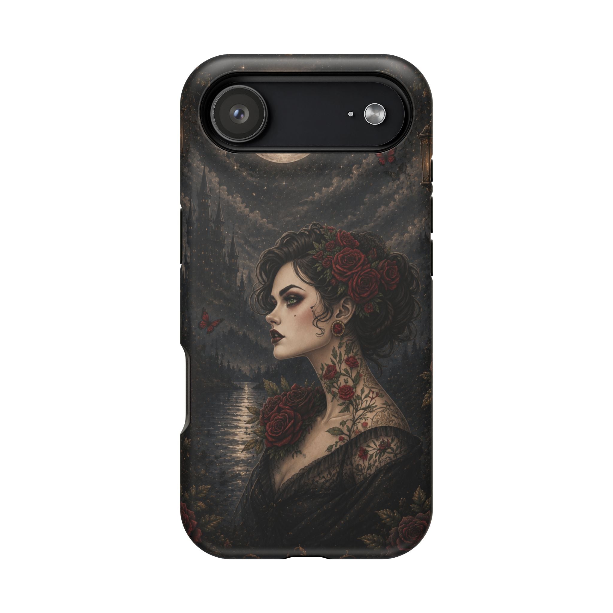 Gothic Rose Portrait Phone Case – Dark Romance MagSafe-Compatible Cover
