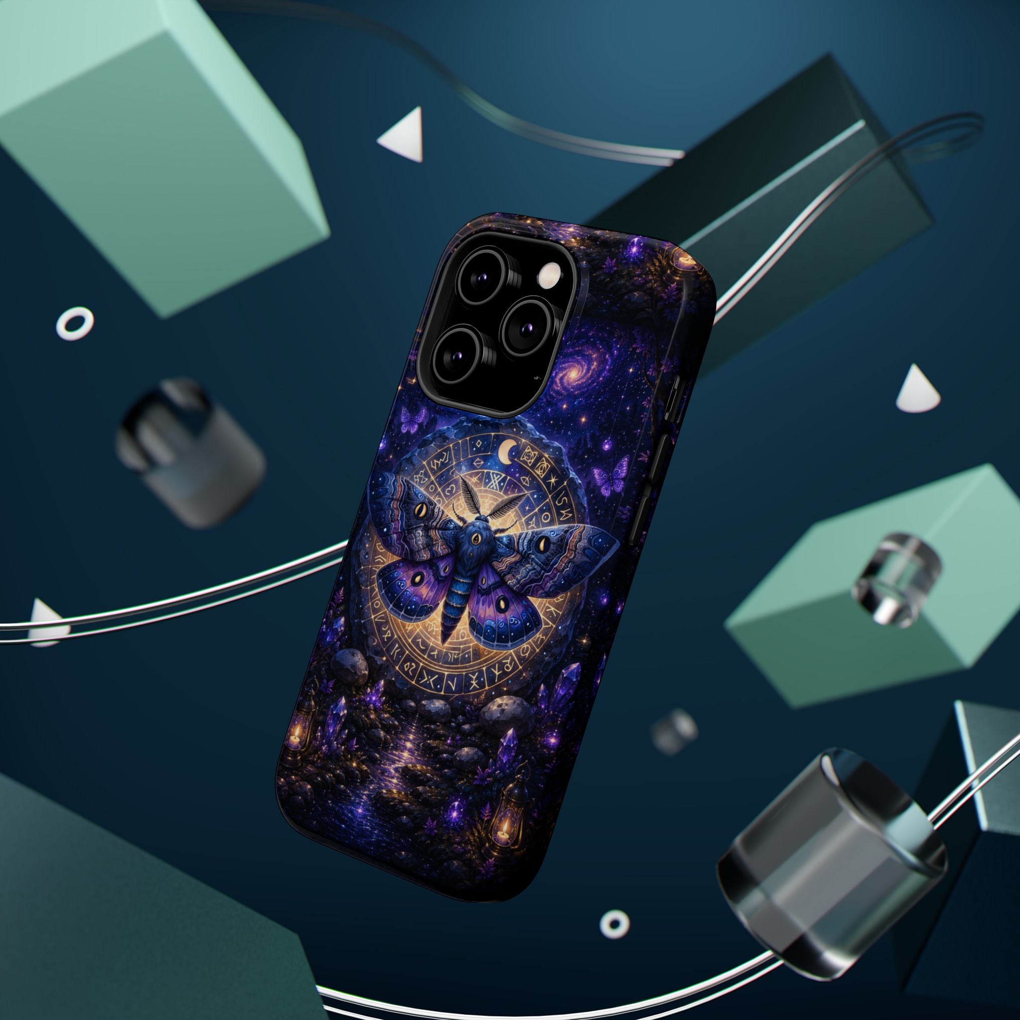 Astrological Moth Phone Case – Celestial MagSafe-Compatible Cover