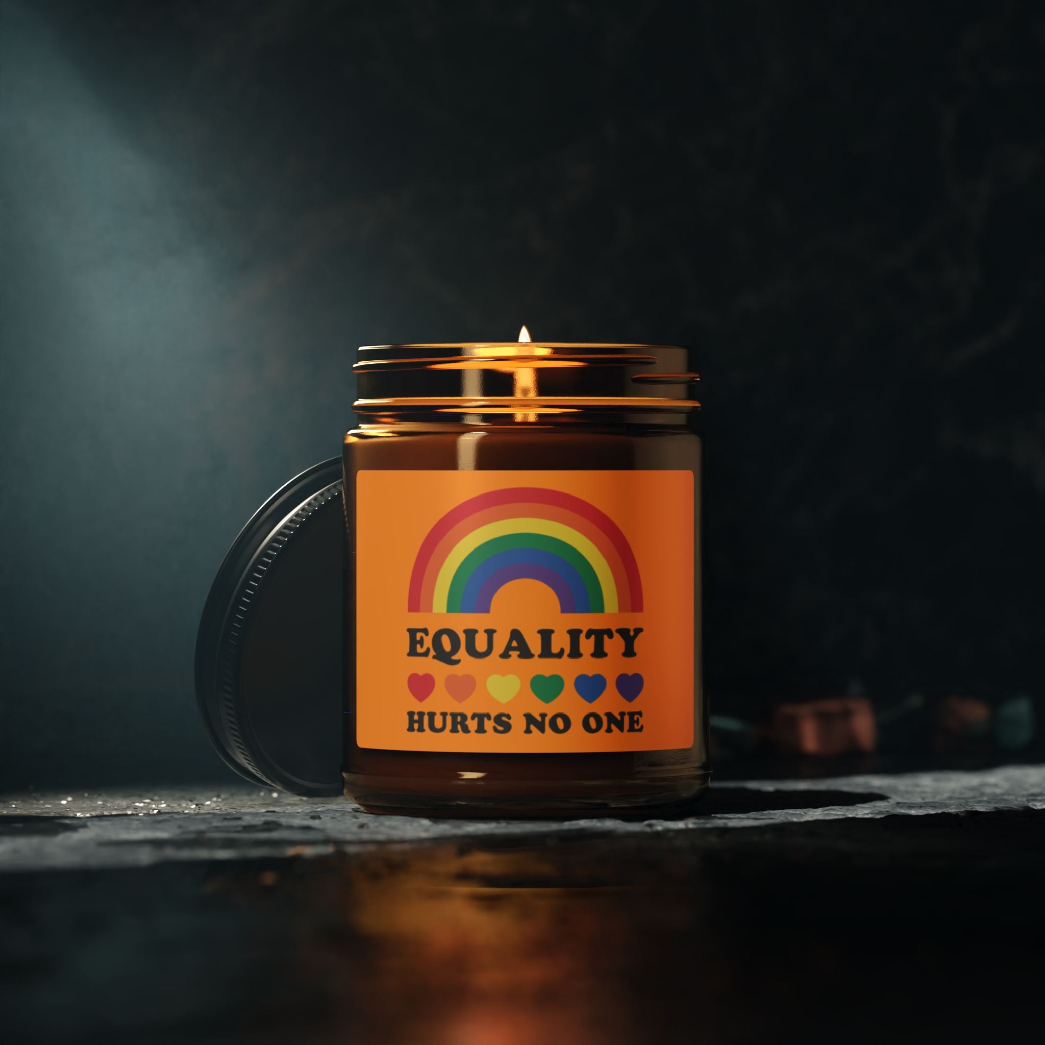 Rainbow Equality Scented Soy Candle, LGBTQ+ Pride Month Celebration Statement Gift From Daughter Son, Rainbow Pride Fathers Day Gift For Dad
