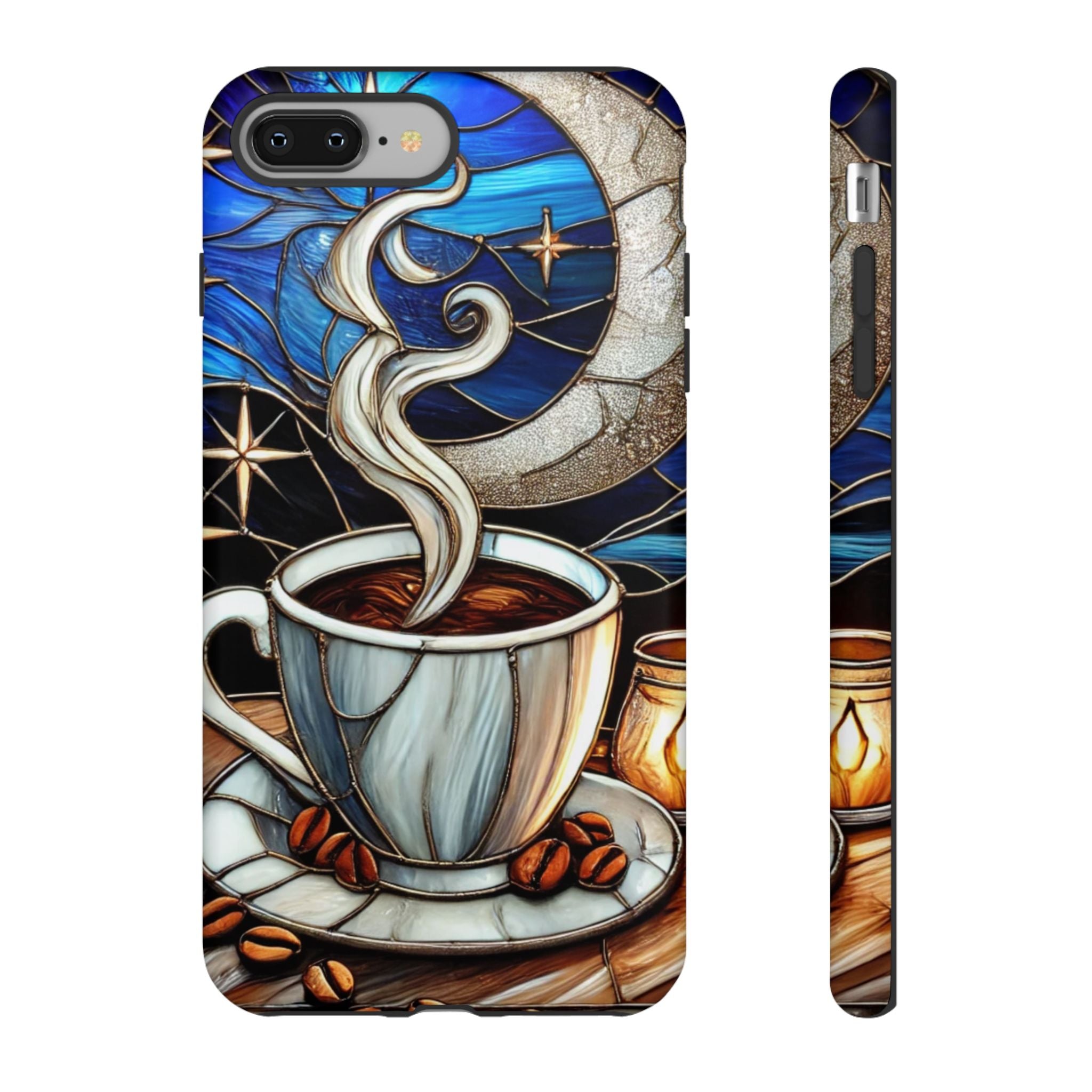 Stained Glass Coffee Phone Case – Cozy Artistic Design for Coffee Lovers