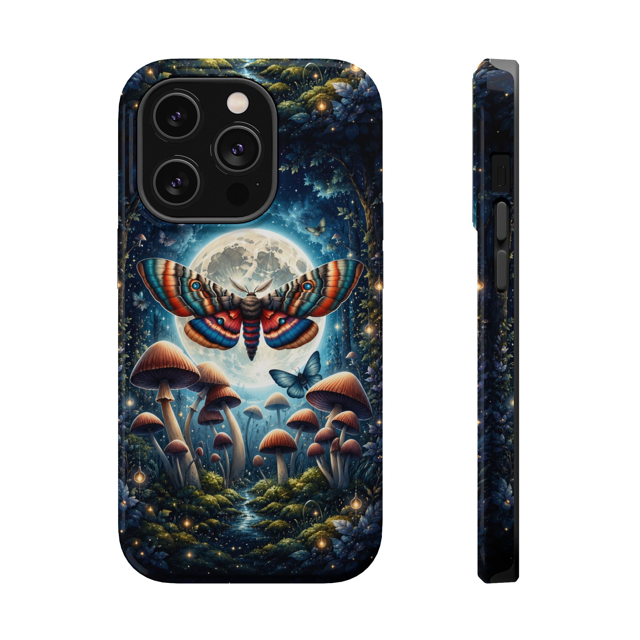 Mystic Moth Moon Phone Case – Whimsical MagSafe-Compatible Cover