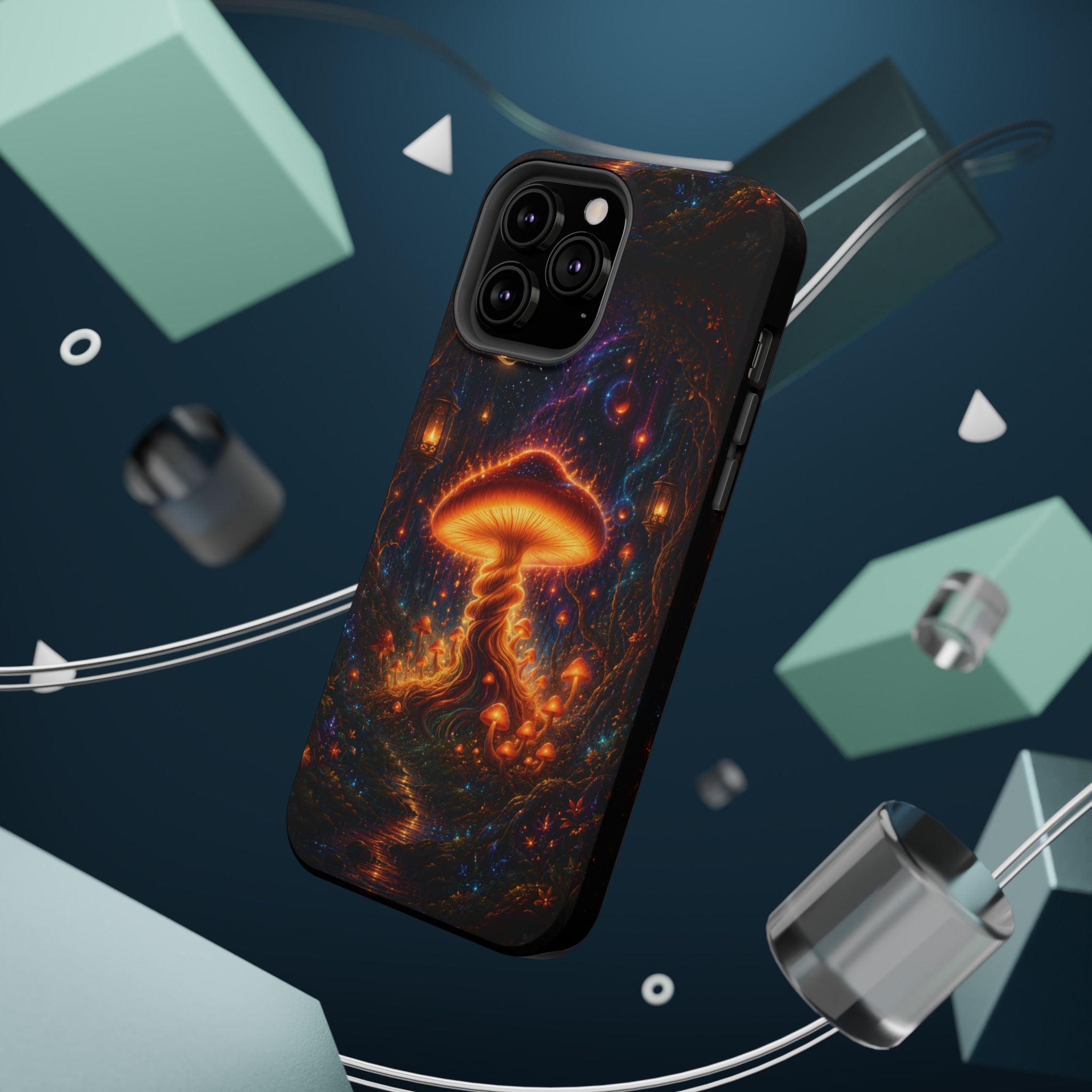 Psychedelic Glowing Mushroom Phone Case – MagSafe Galaxy Art Cover