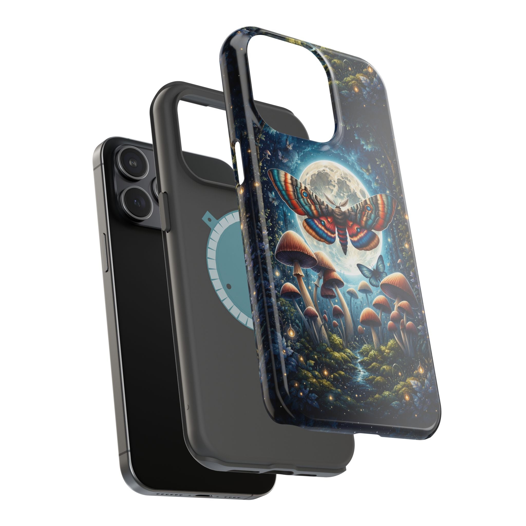 Mystic Moth Moon Phone Case – Whimsical MagSafe-Compatible Cover