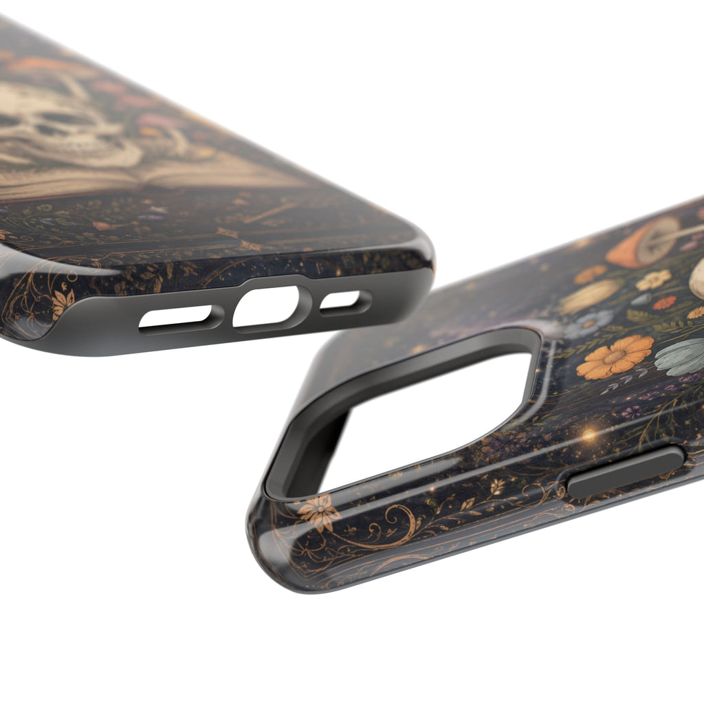 Skull & Mushroom Phone Case – Gothic MagSafe-Compatible Impact-Resistant Case