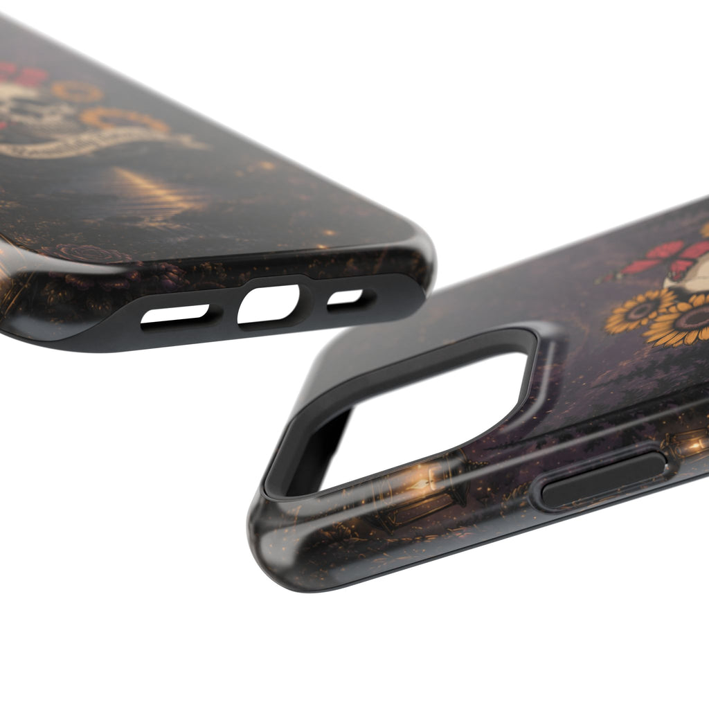 Skull, Sunflowers & Butterflies Phone Case – "Beautifully Twisted" MagSafe Cover
